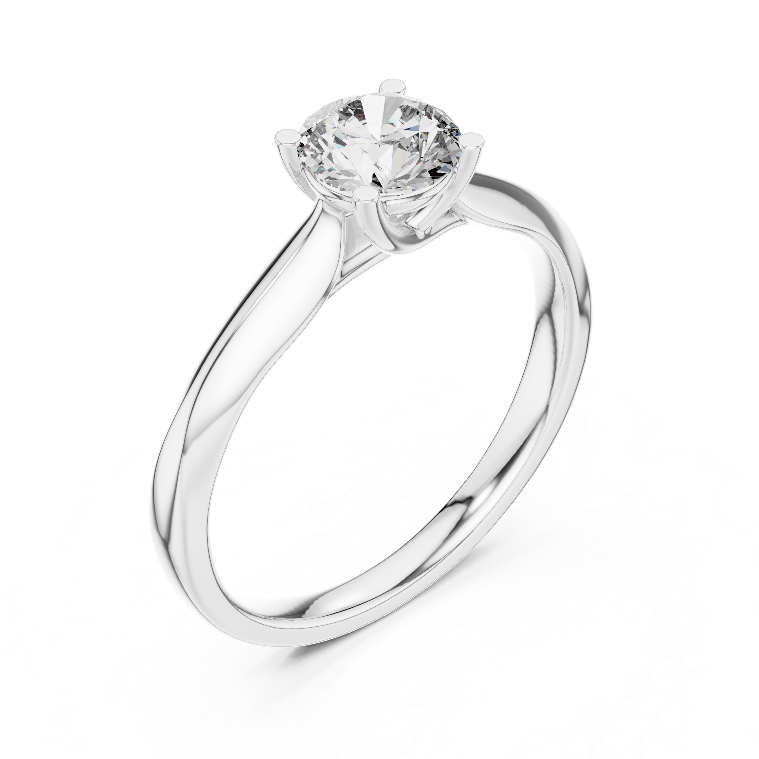 Elegant Round Cut Lab-Grown Diamond Solitaire Ring in Sterling Silver