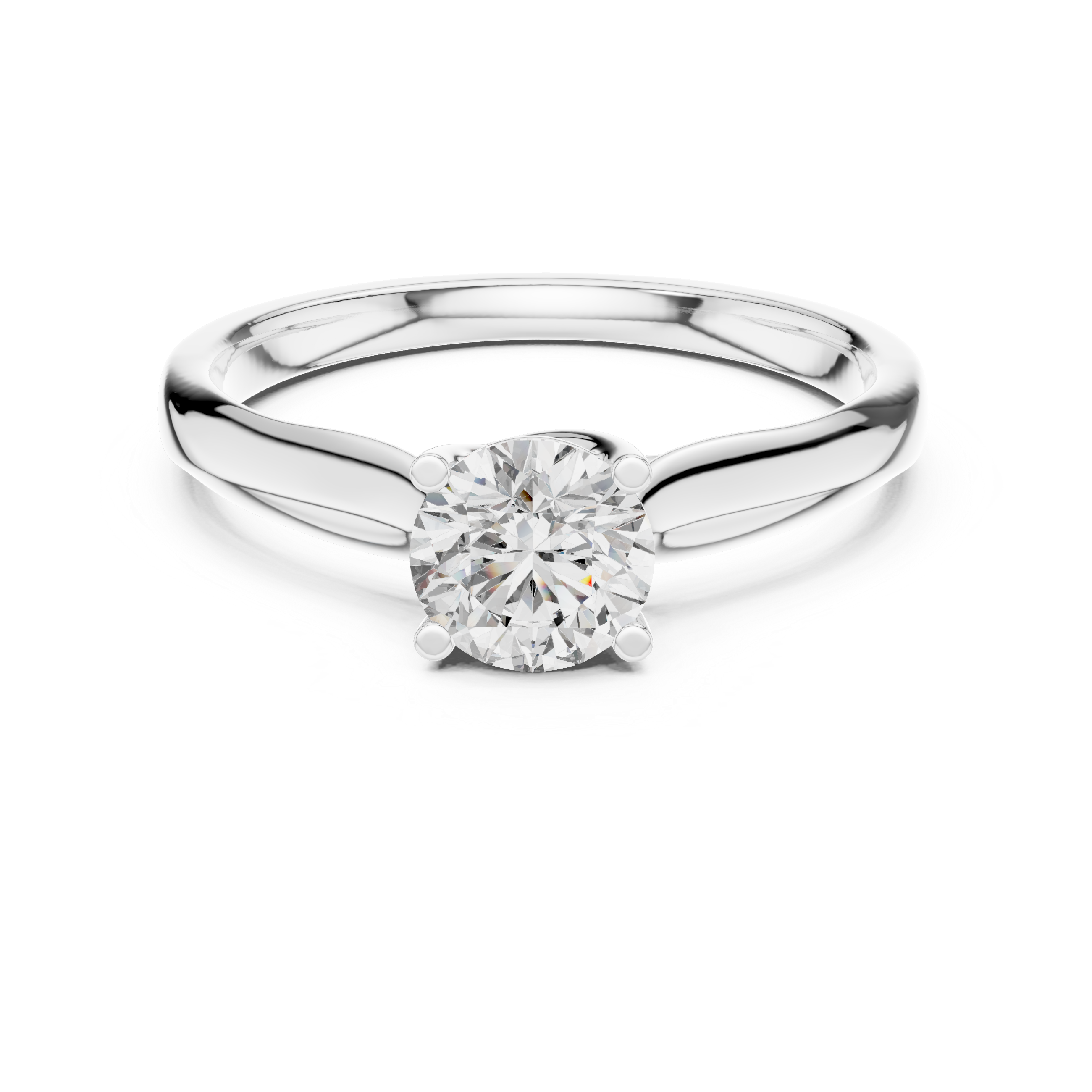 Elegant Round Cut Lab-Grown Diamond Solitaire Ring in Sterling Silver