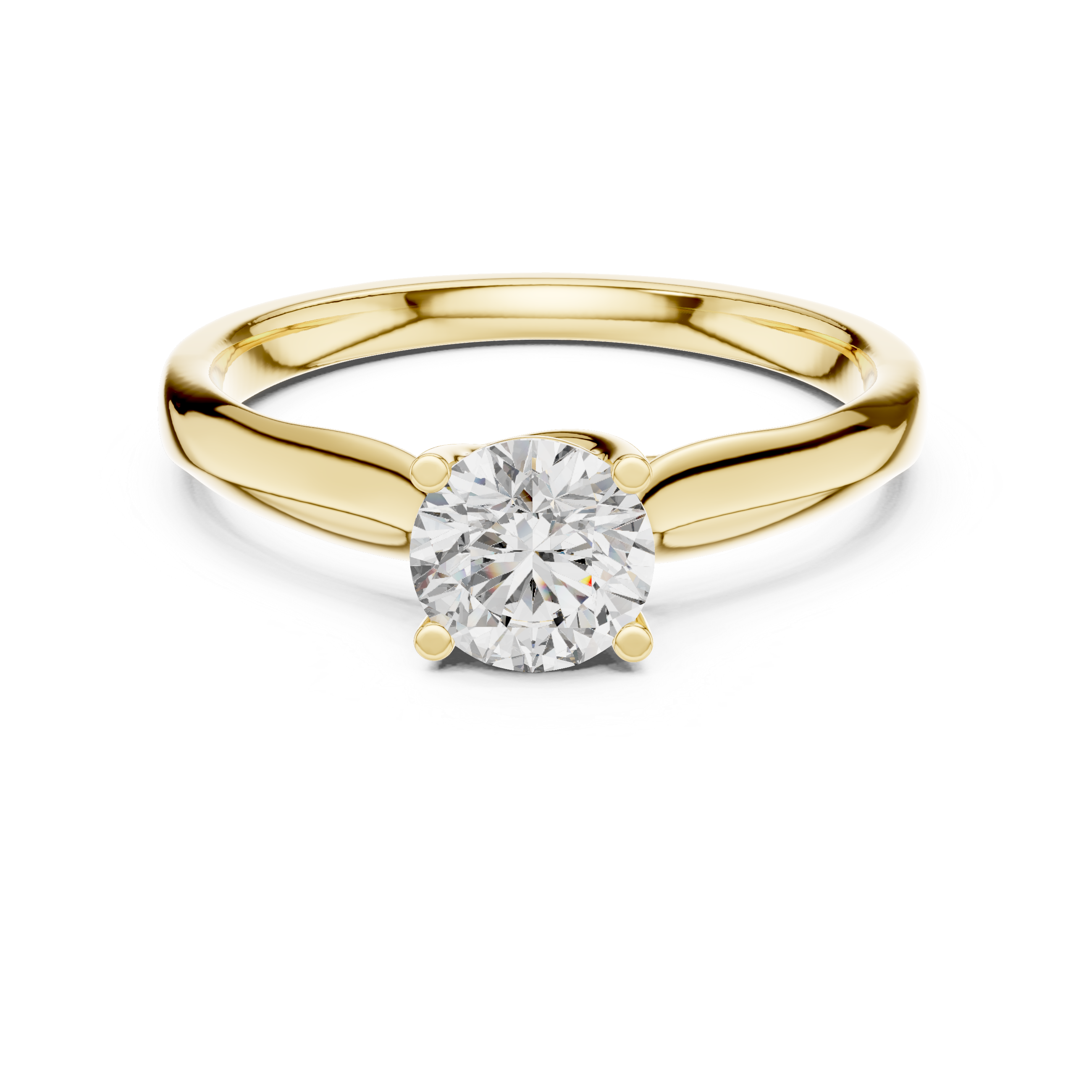 Elegant Round Cut Lab-Grown Diamond Solitaire Ring in Sterling Silver