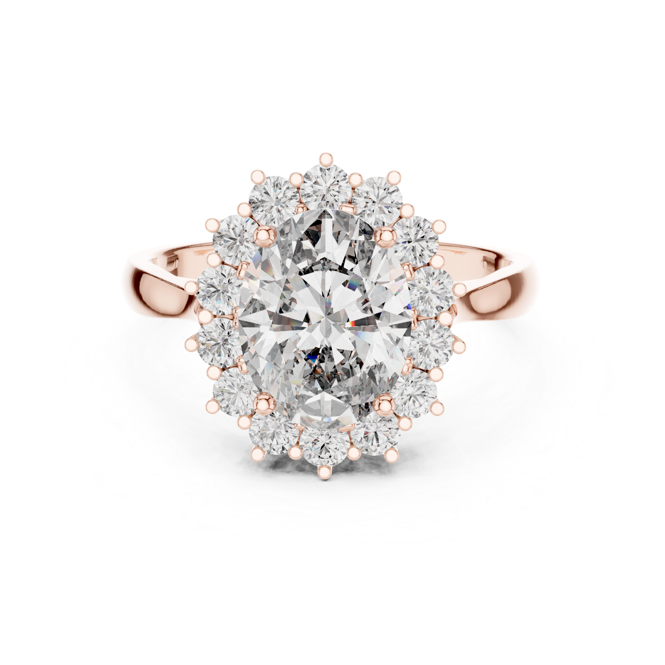 Oval Cut "Star-Bright" Lab-Grown Diamond Halo Engagement Ring