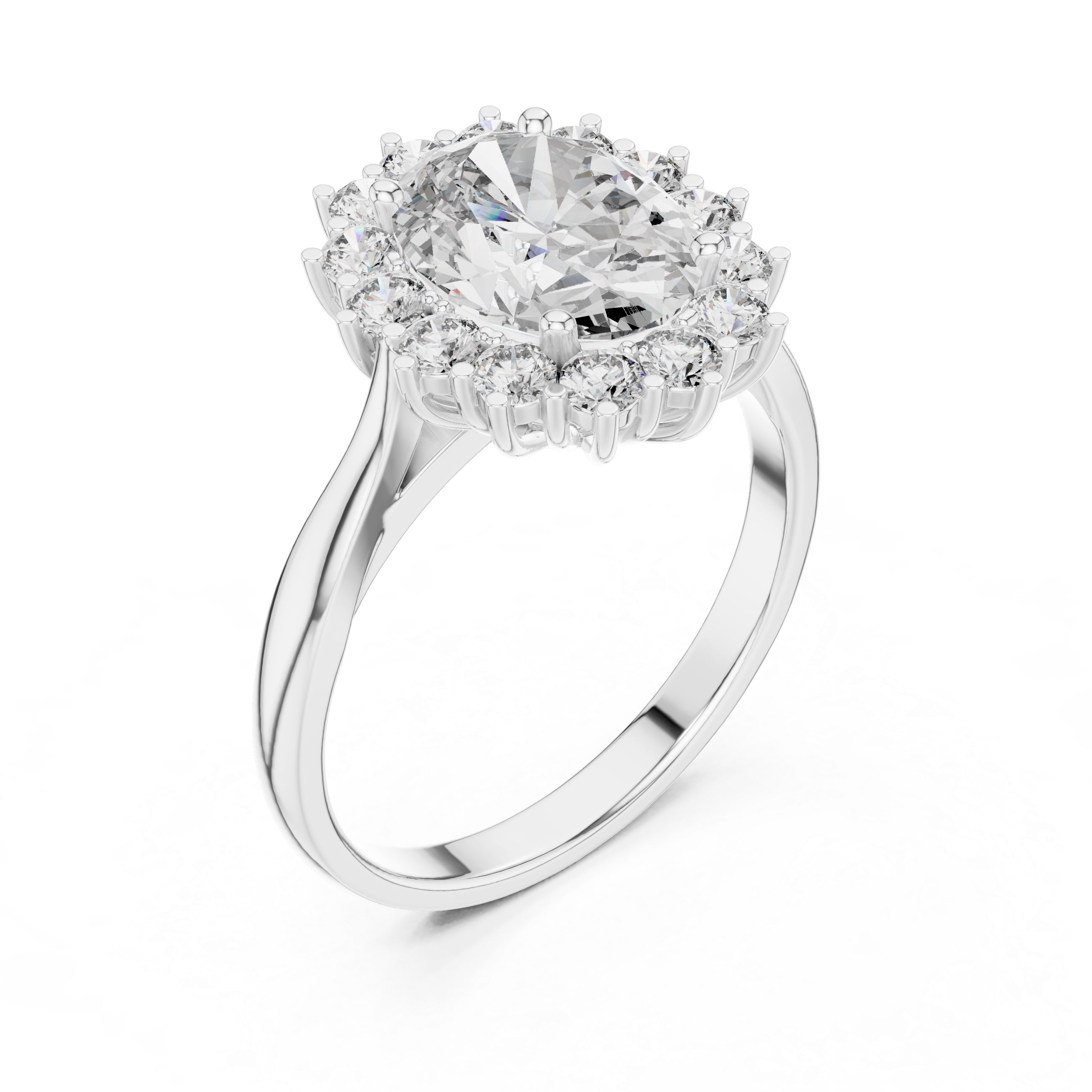 Oval Cut "Star-Bright" Lab-Grown Diamond Halo Engagement Ring