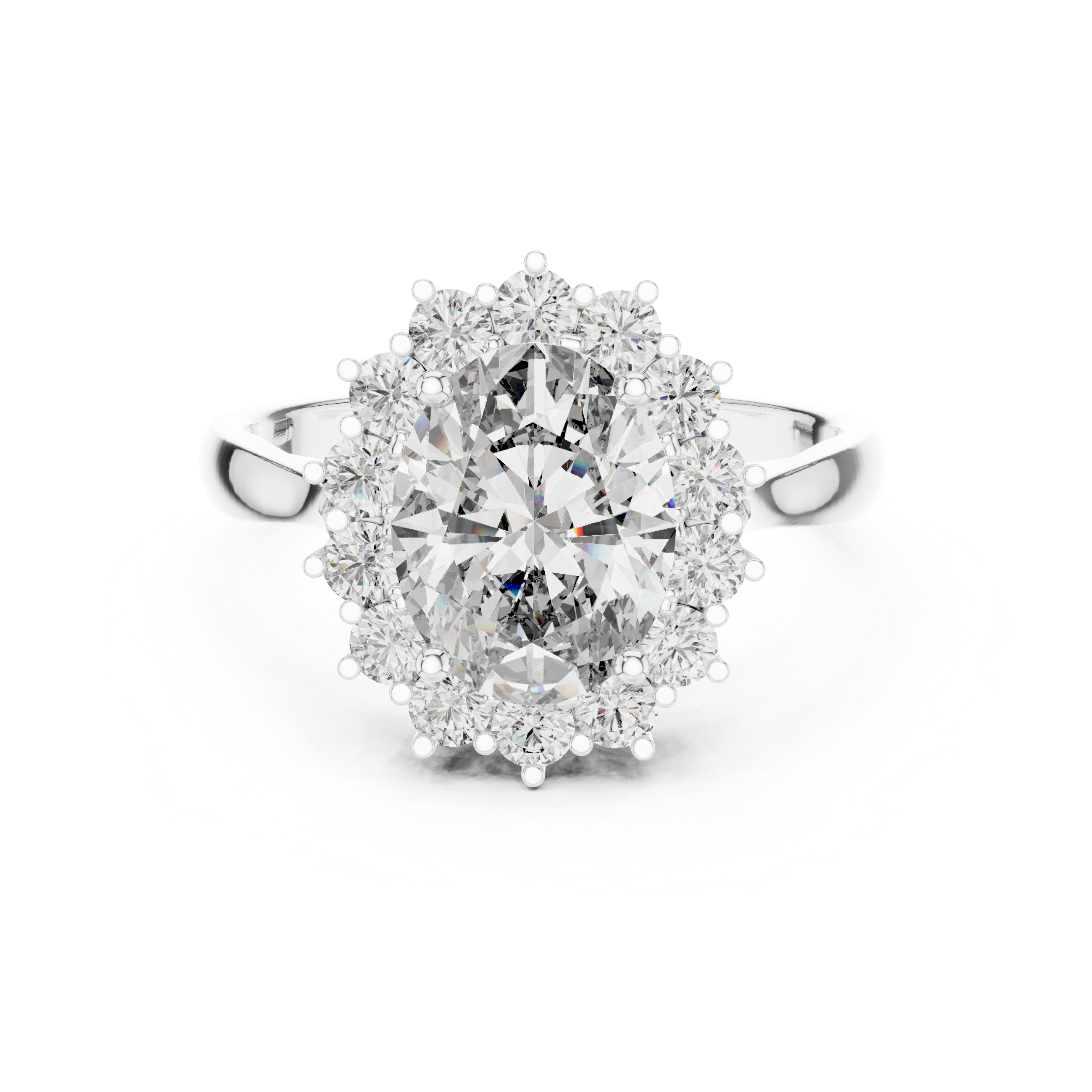 Oval Cut "Star-Bright" Lab-Grown Diamond Halo Engagement Ring