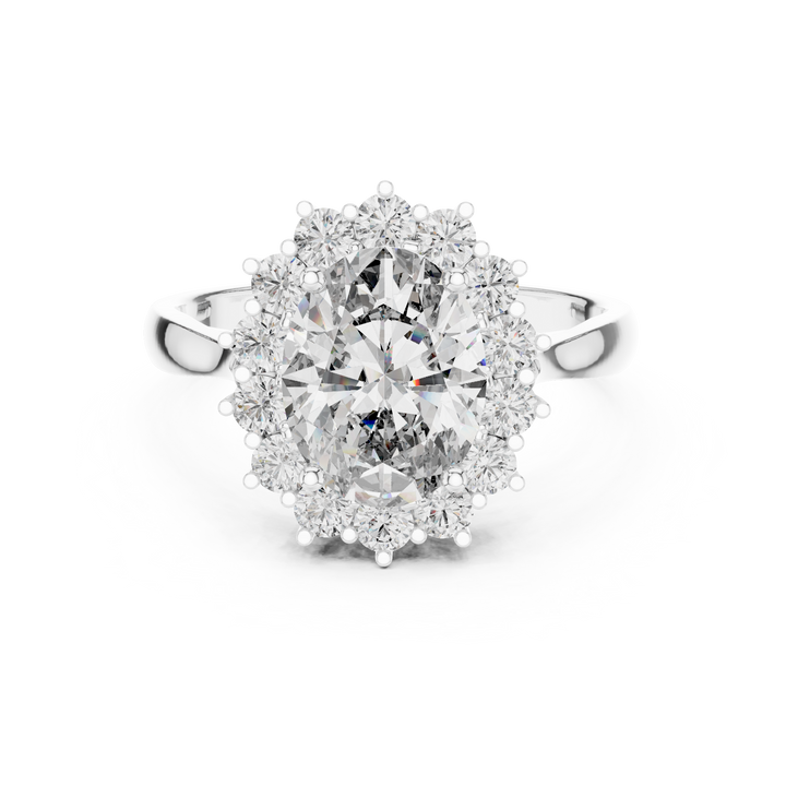 Oval Cut "Star-Bright" Lab-Grown Diamond Halo Engagement Ring