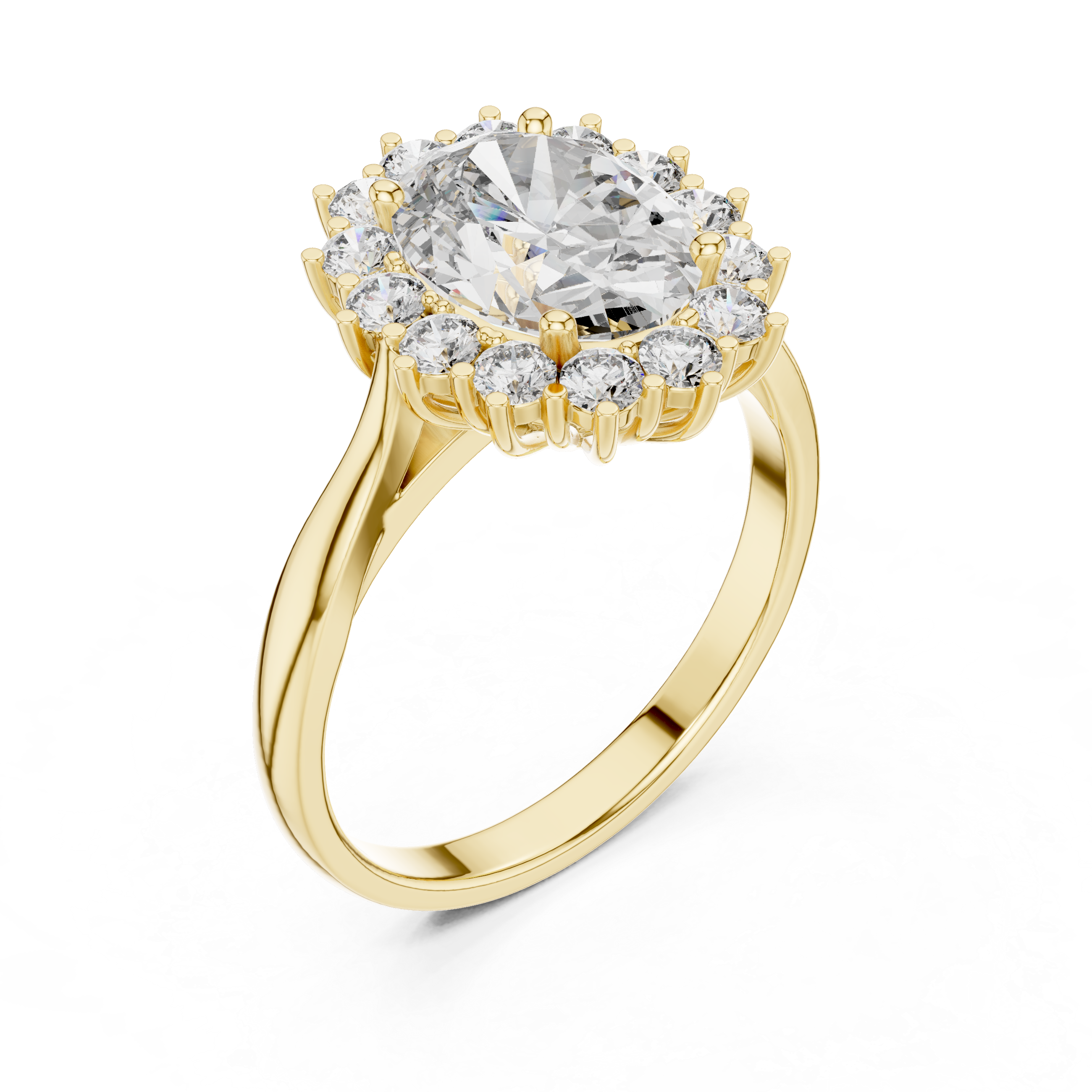 Oval Cut "Star-Bright" Lab-Grown Diamond Halo Engagement Ring