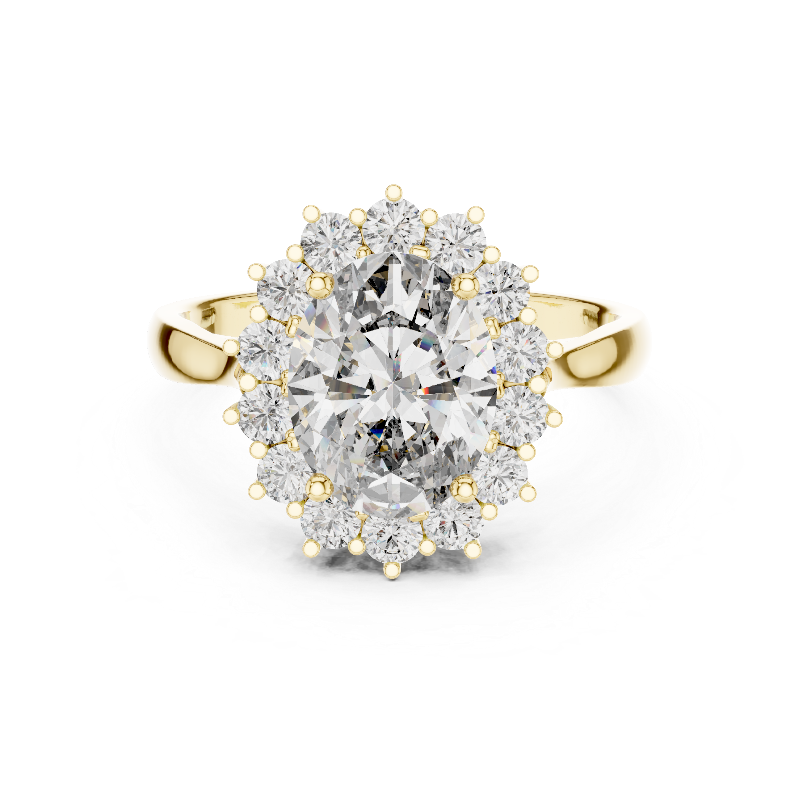 Oval Cut "Star-Bright" Lab-Grown Diamond Halo Engagement Ring