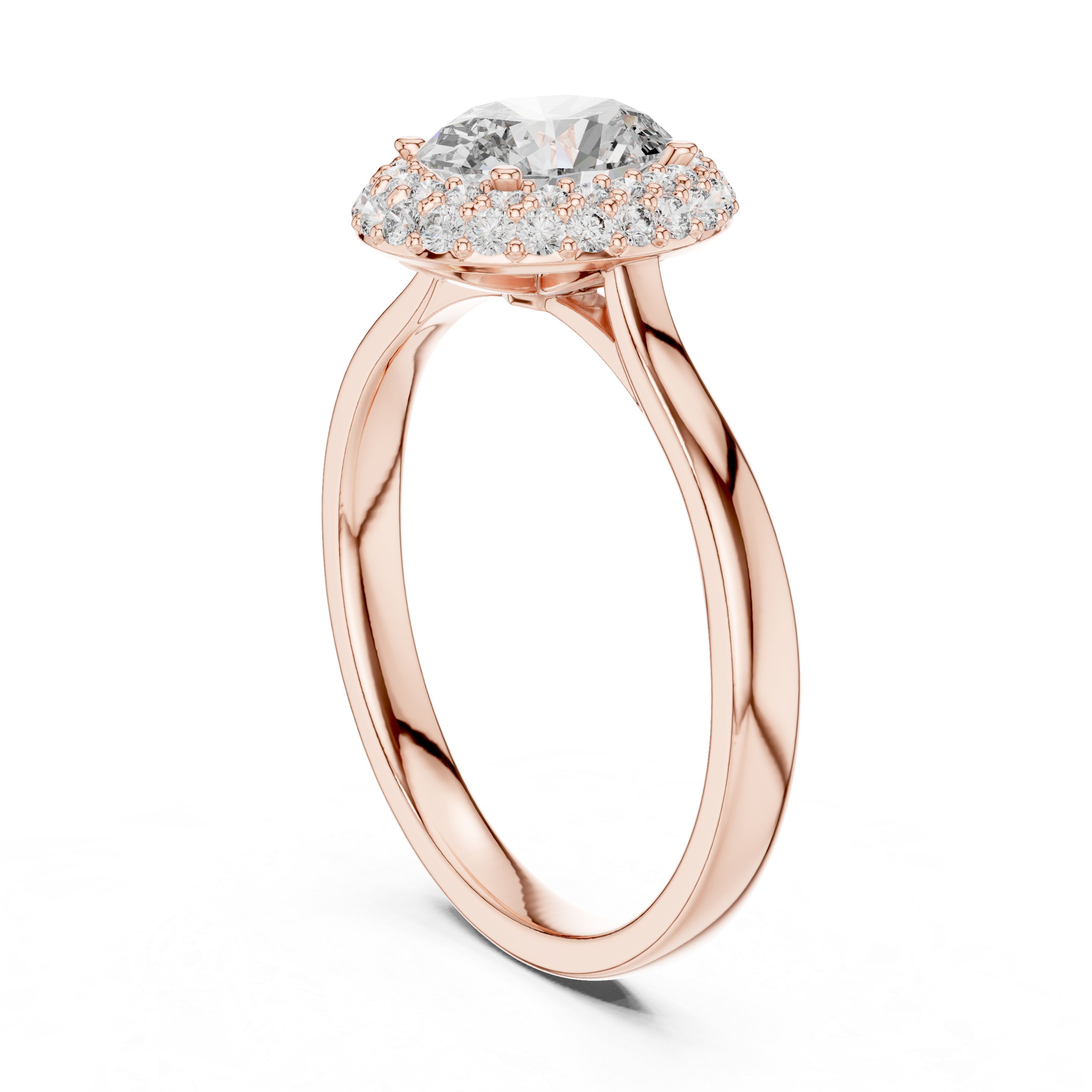 Classic Oval Lab-Grown Diamond Halo Ring with Cathedral Setting in Silver