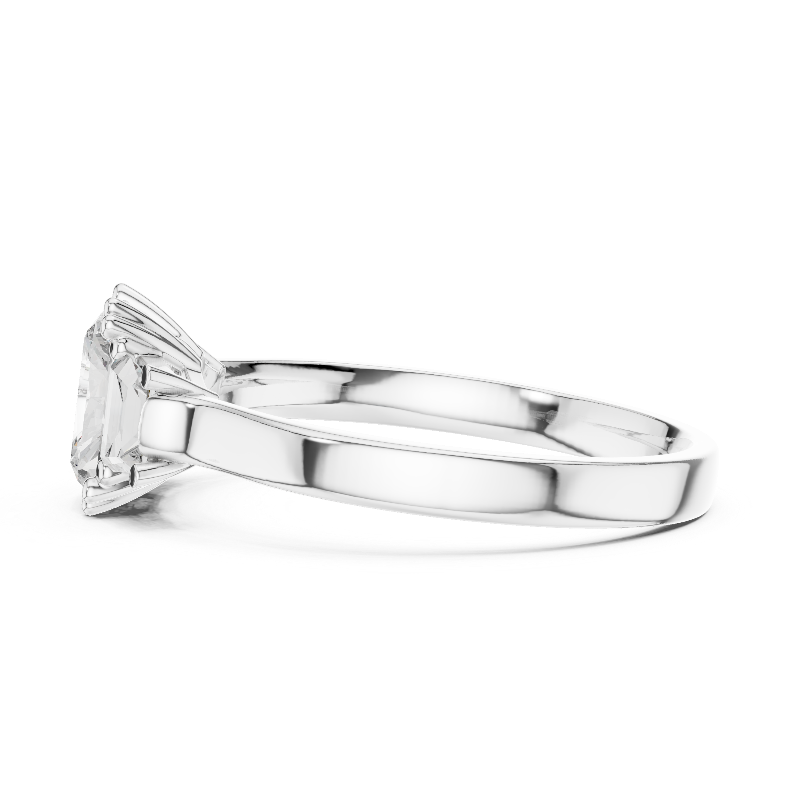 Lab-Diamond Trilogy Ring in Polished Sterling Silver