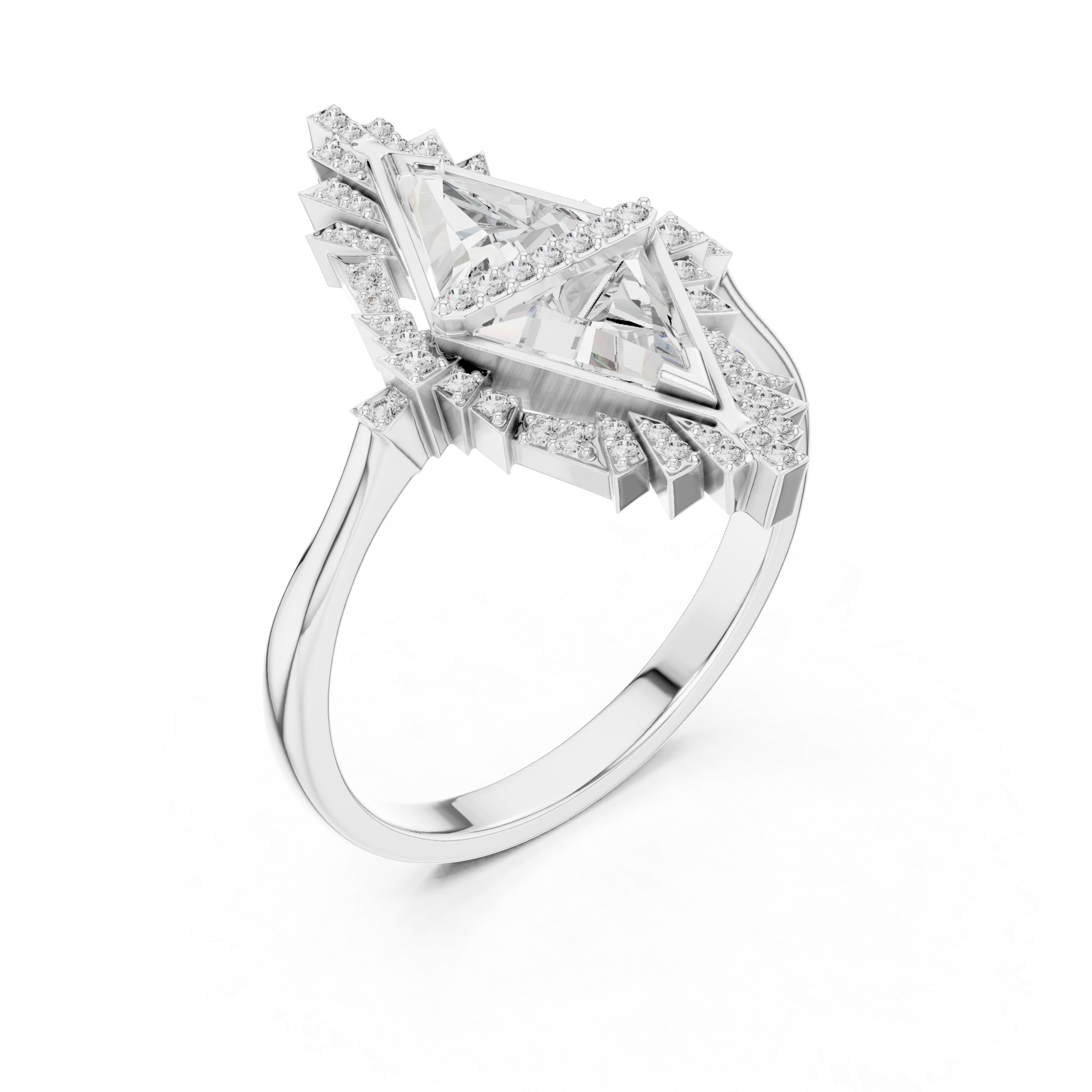 Exquisite Asscher Cut Lab-Grown Diamond Ring in  Silver