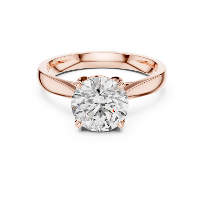 Classic Round Brilliant Lab-Grown Diamond Solitaire Ring in Sterling Silver