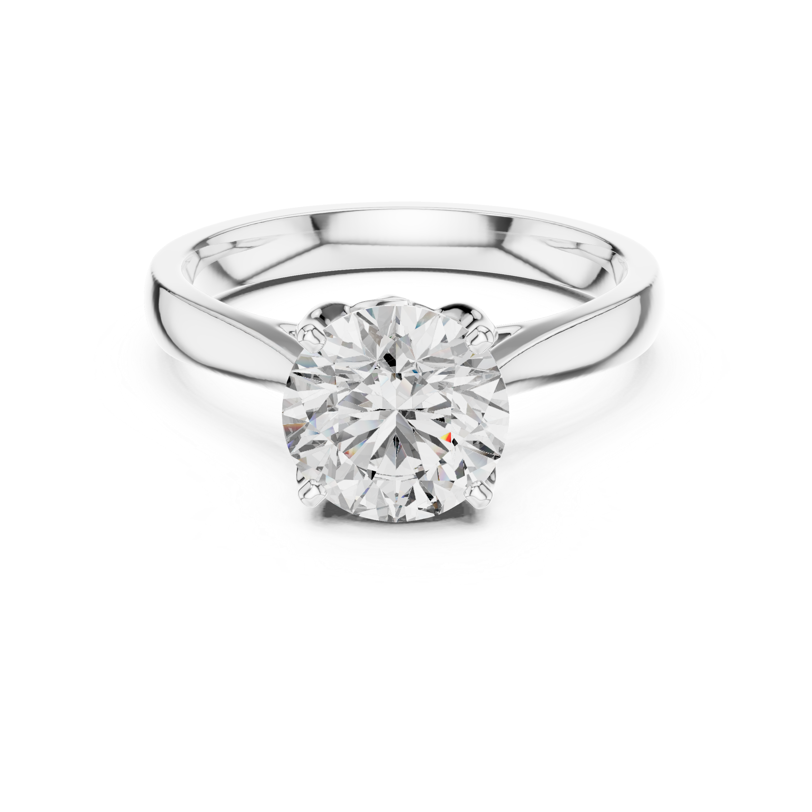 Classic Round Brilliant Lab-Grown Diamond Solitaire Ring in Sterling Silver