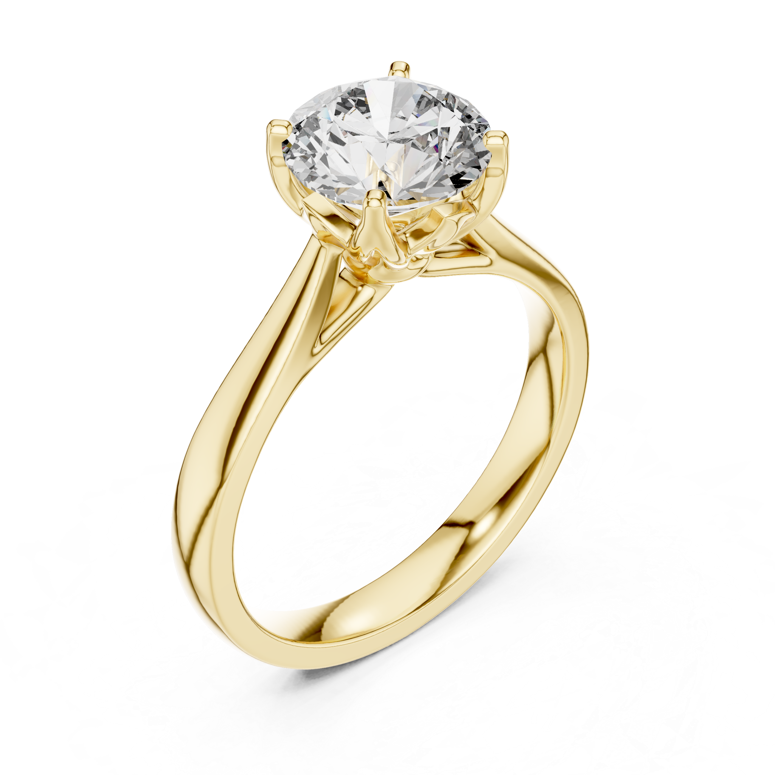 Classic Round Brilliant Lab-Grown Diamond Solitaire Ring in Sterling Silver