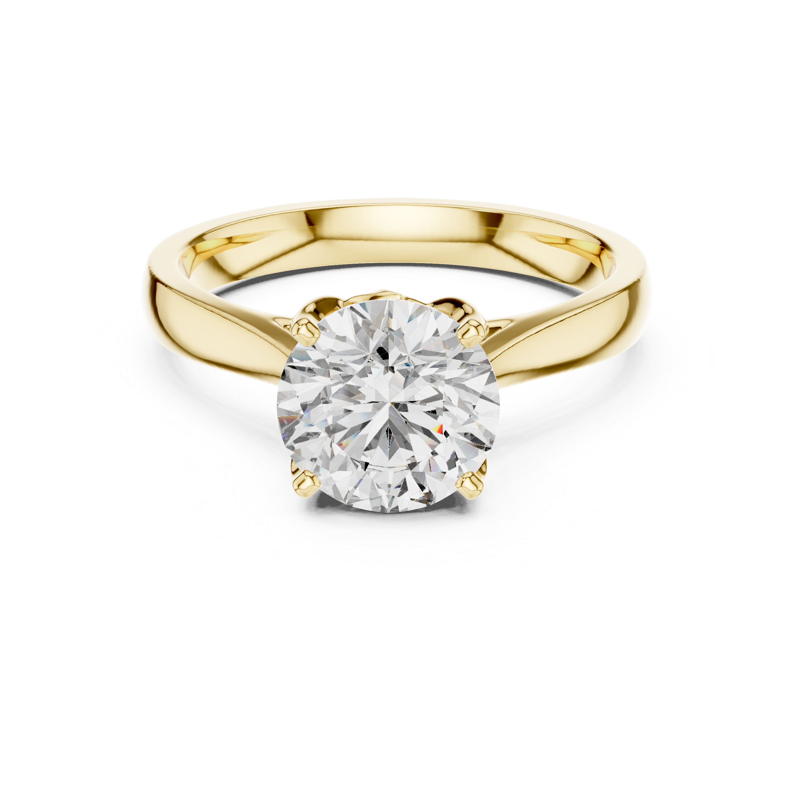 Classic Round Brilliant Lab-Grown Diamond Solitaire Ring in Sterling Silver