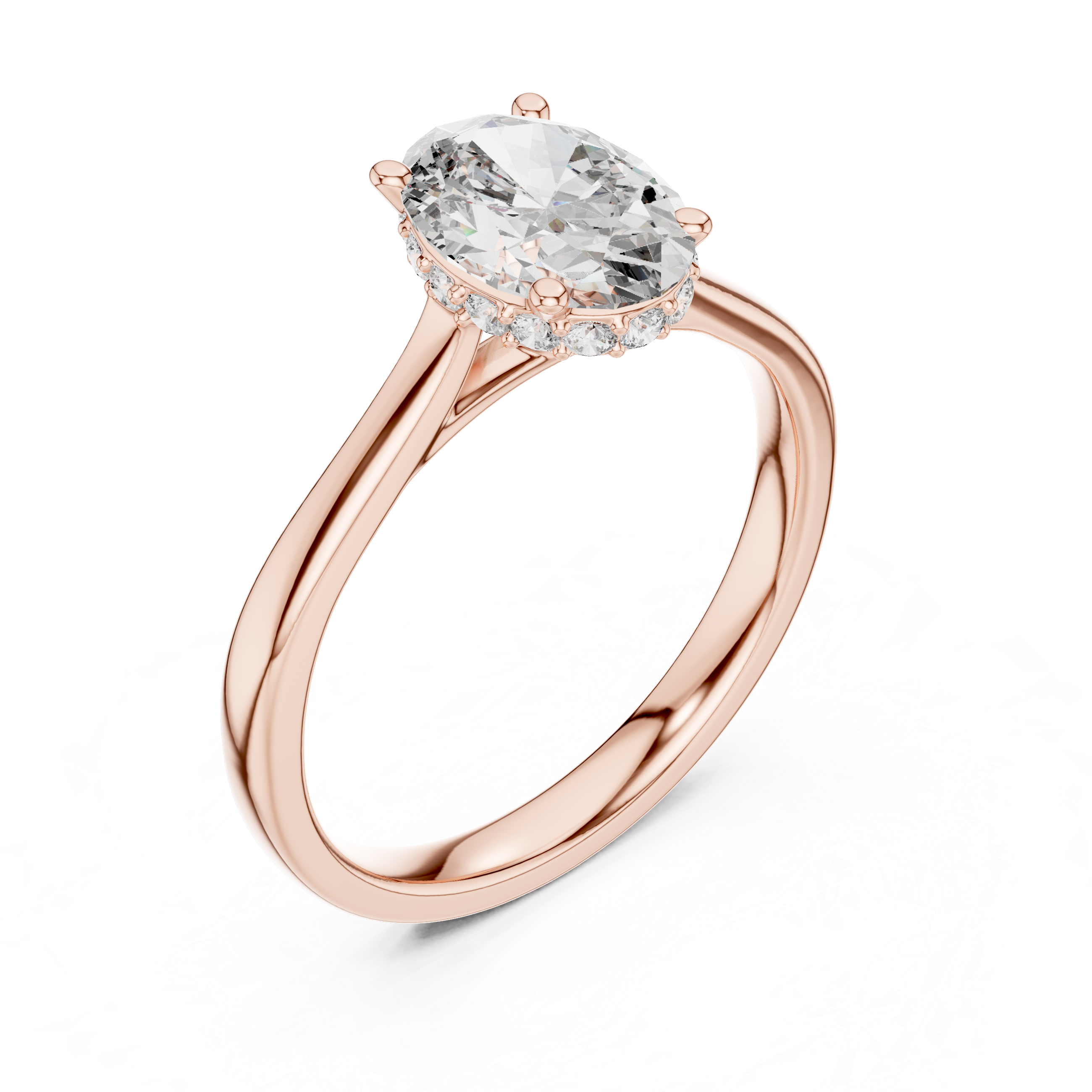 Oval Lab Diamond Engagement Ring | 925 Sterling Silver
