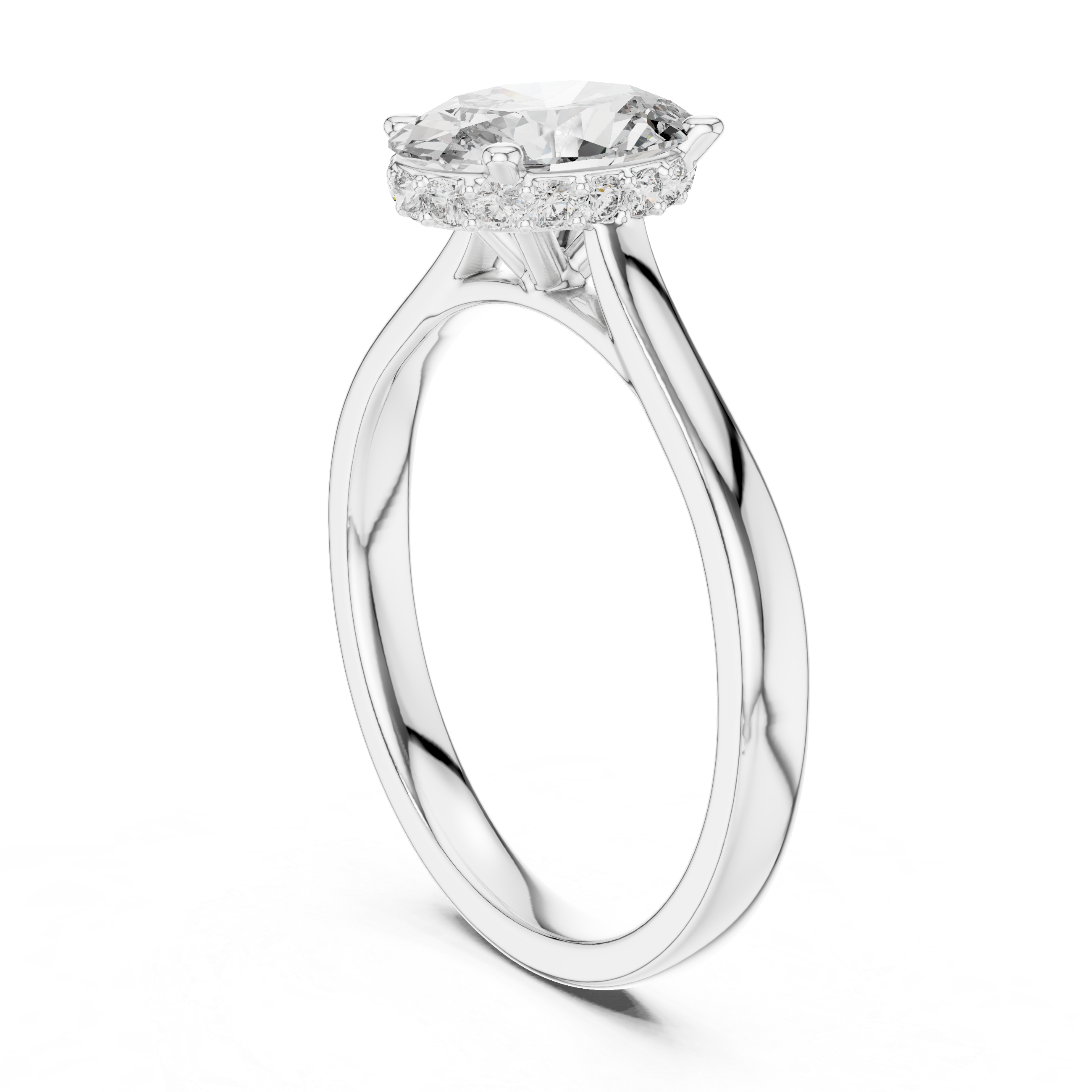 Oval Lab Diamond Engagement Ring | 925 Sterling Silver