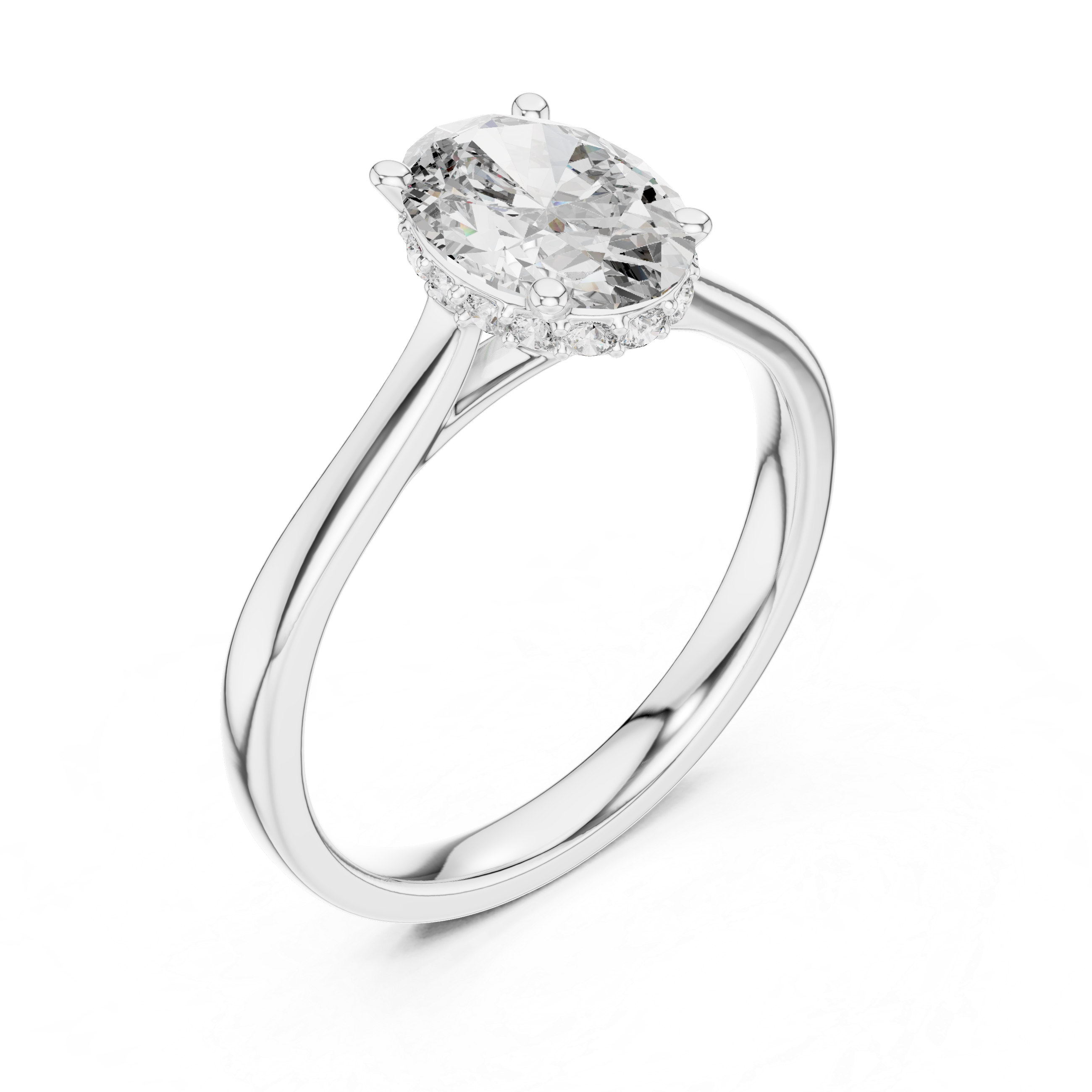 Oval Lab Diamond Engagement Ring | 925 Sterling Silver