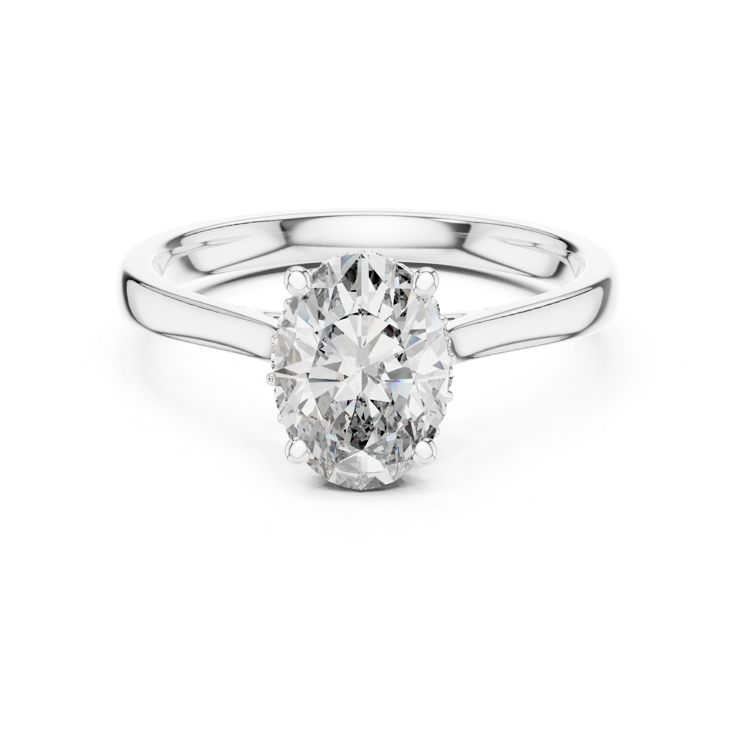 Oval Lab Diamond Engagement Ring | 925 Sterling Silver