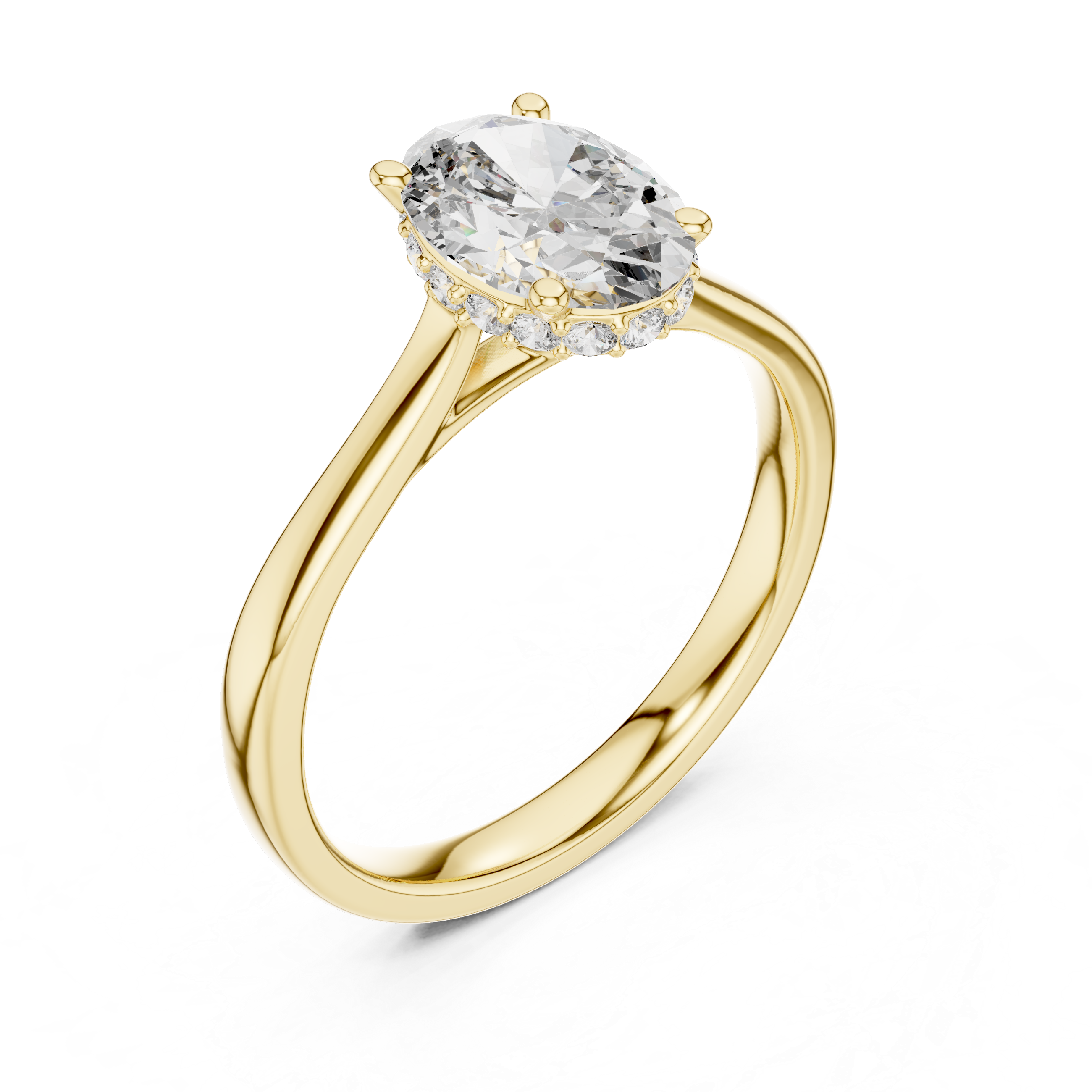 Oval Lab Diamond Engagement Ring | 925 Sterling Silver