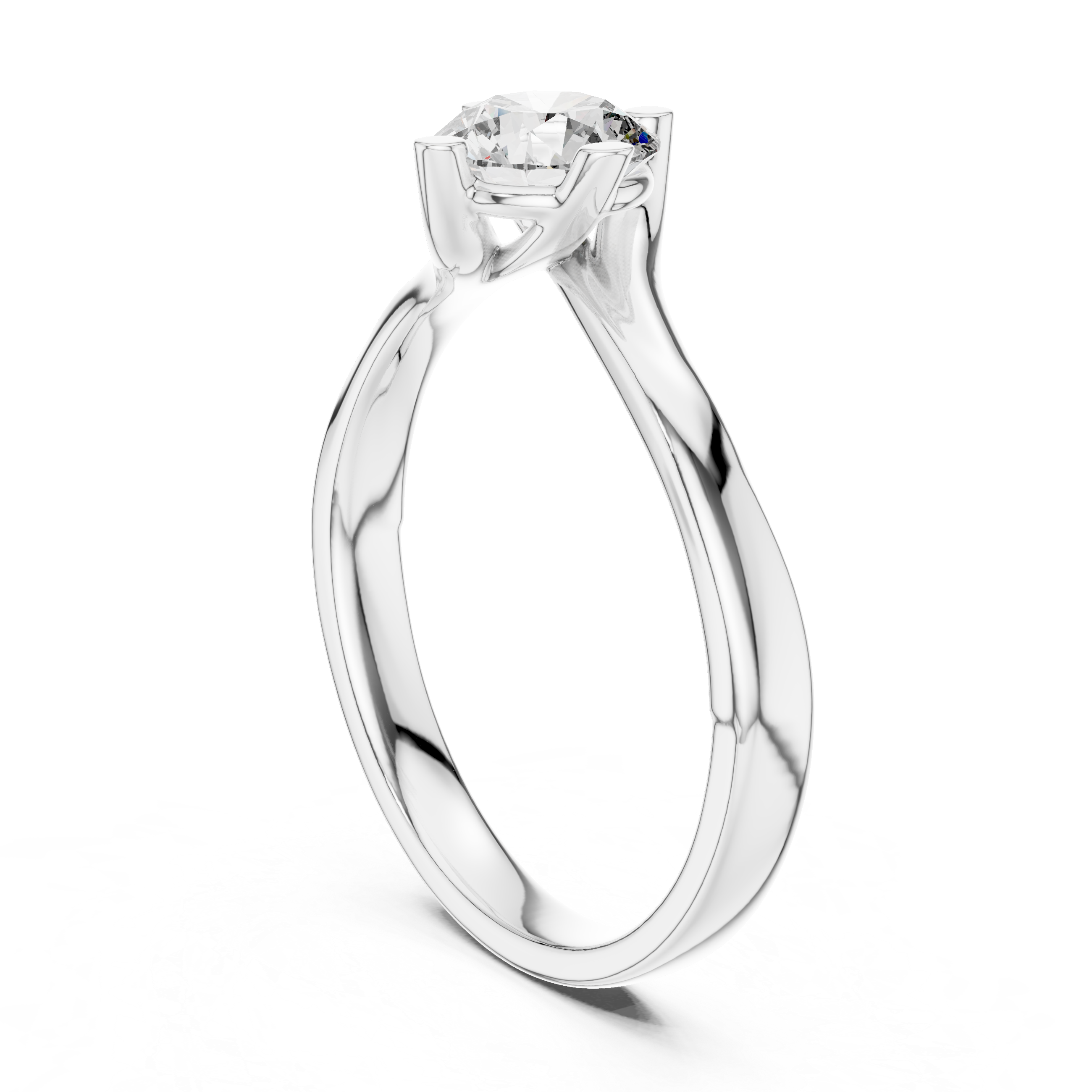 Round Cut Lab Grown Diamond "Twist" Bypass Engagement Ring – 925 Sterling Silver