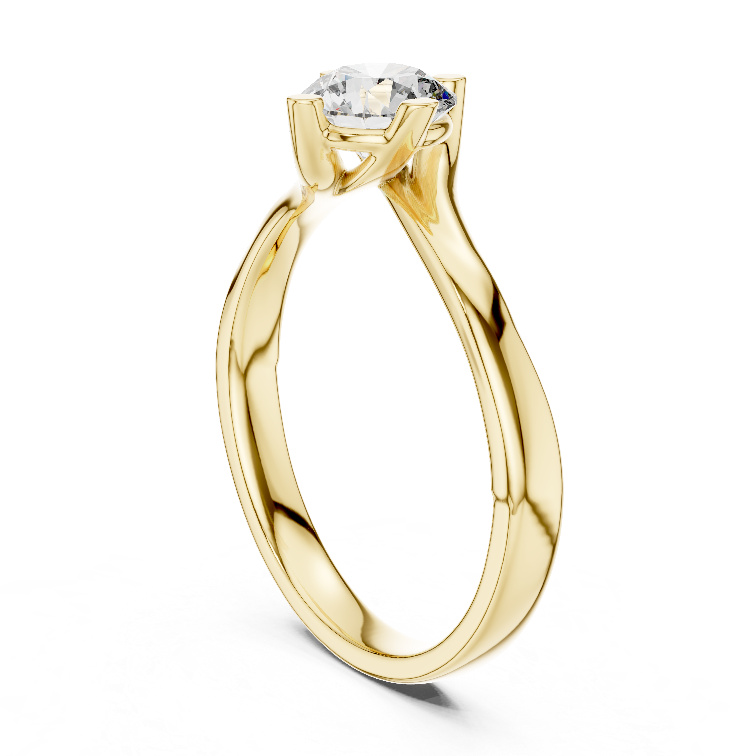 Round Cut Lab Grown Diamond "Twist" Bypass Engagement Ring – 925 Sterling Silver