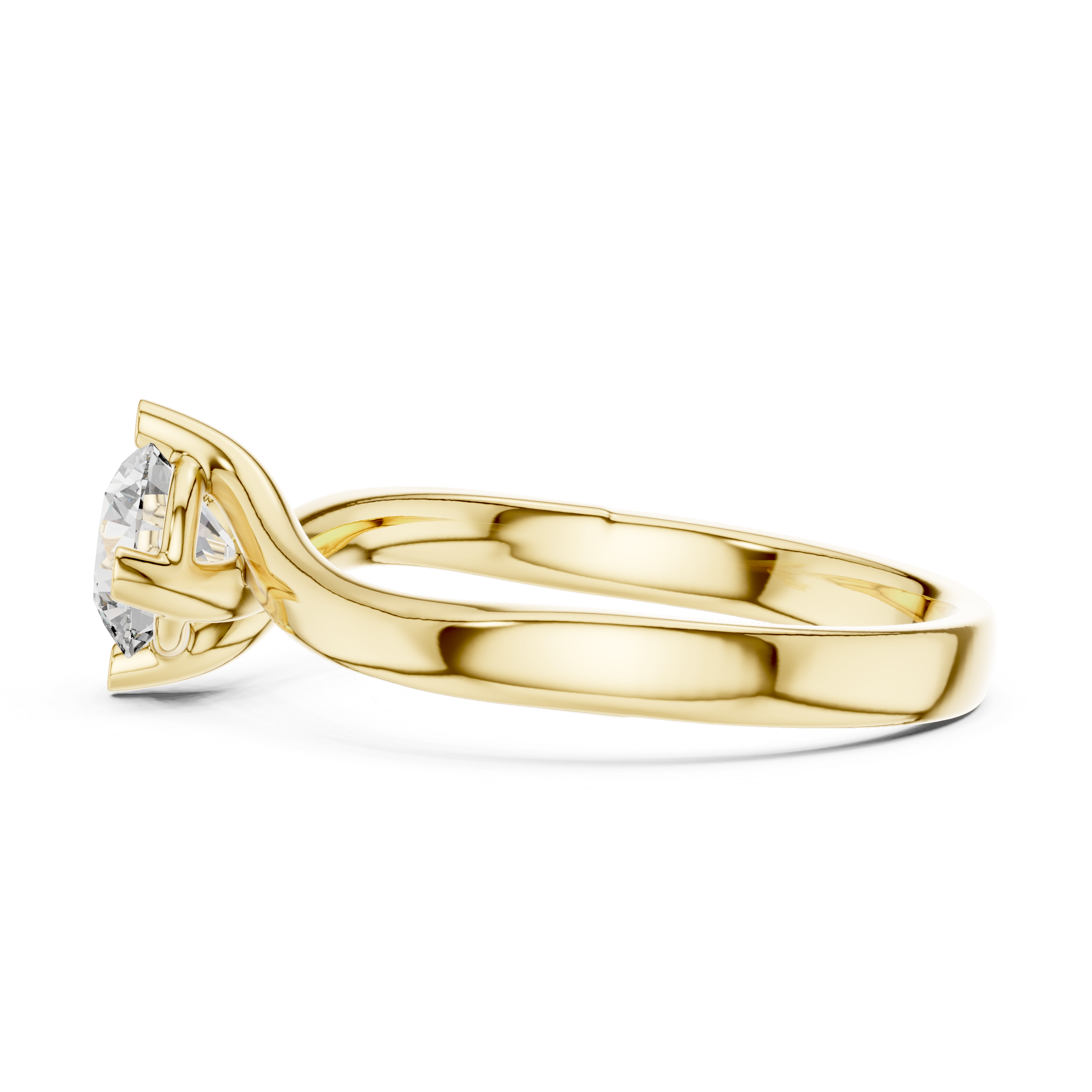 Round Cut Lab Grown Diamond "Twist" Bypass Engagement Ring – 925 Sterling Silver