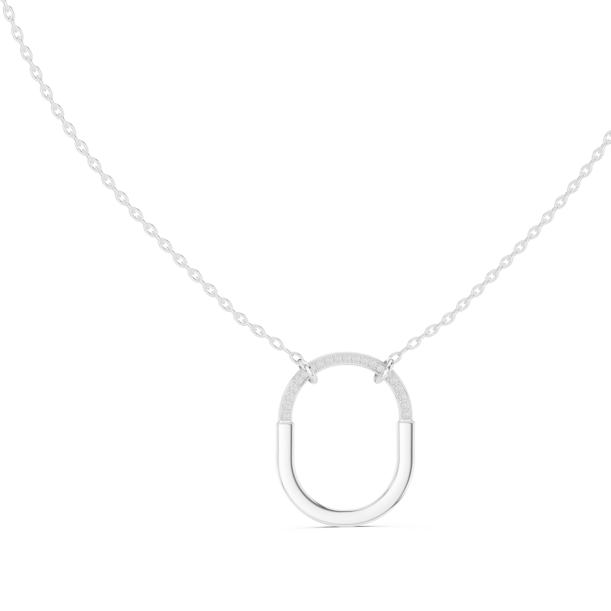 Tiffany Lock Small Pendant in STARLING SILVER with Diamonds