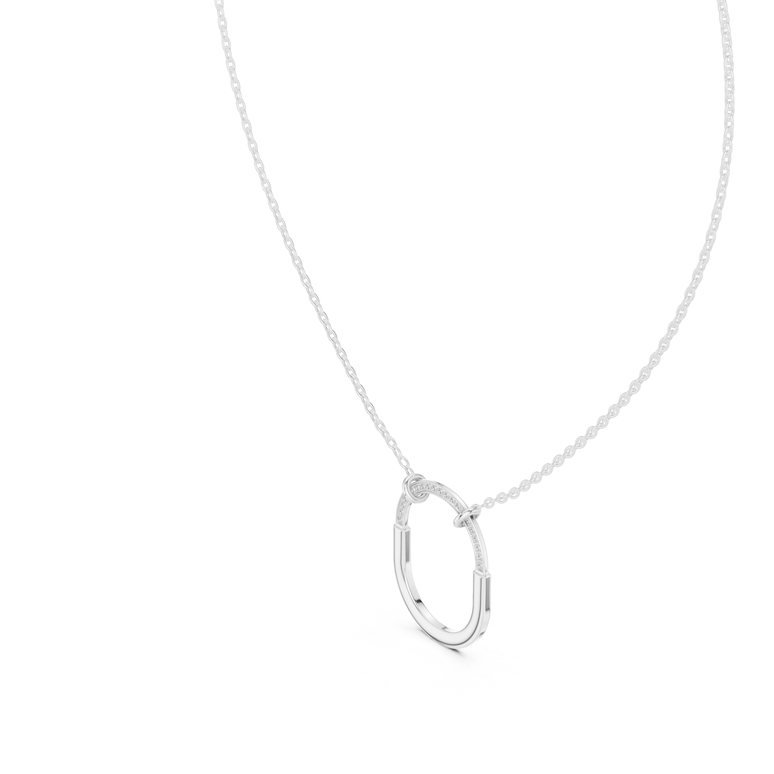 Tiffany Lock Small Pendant in STARLING SILVER with Diamonds