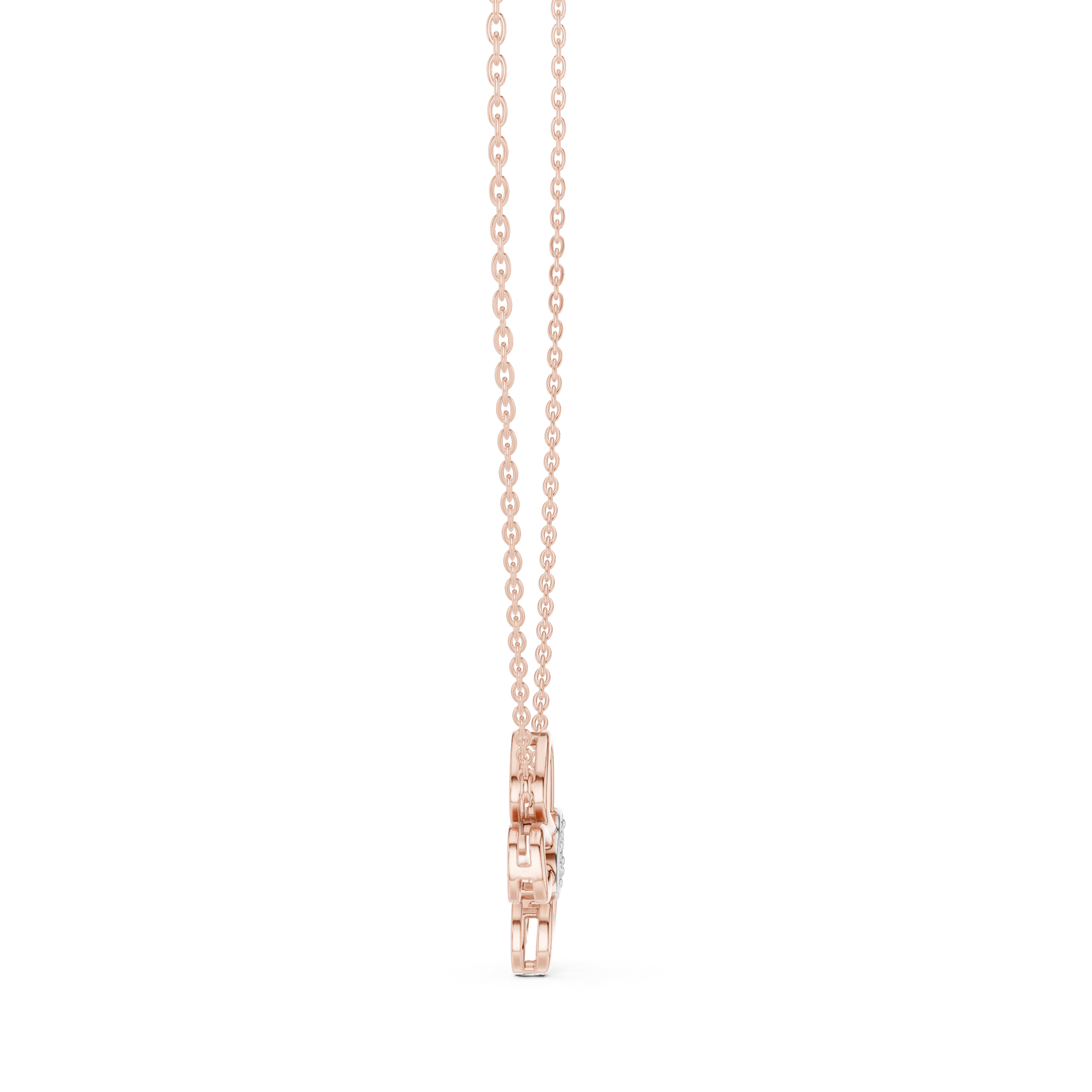 Lab-Grown Diamond Butterfly Bloom Pendant in Rose Gold Over Sterling Silver