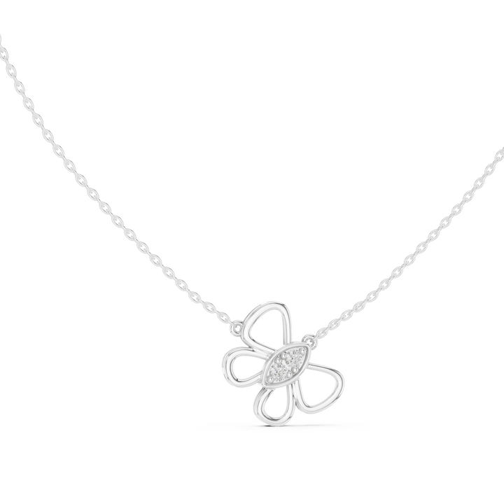 Lab-Grown Diamond Butterfly Bloom Pendant in Rose Gold Over Sterling Silver