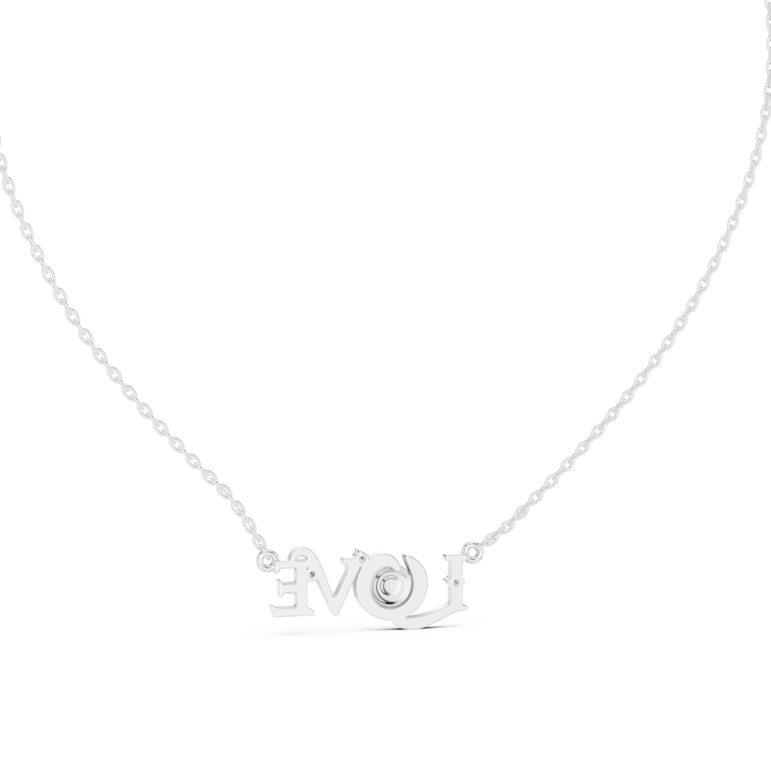 Lab-Grown Diamond "LOVE" Evil Eye Pendant in Sterling Silver