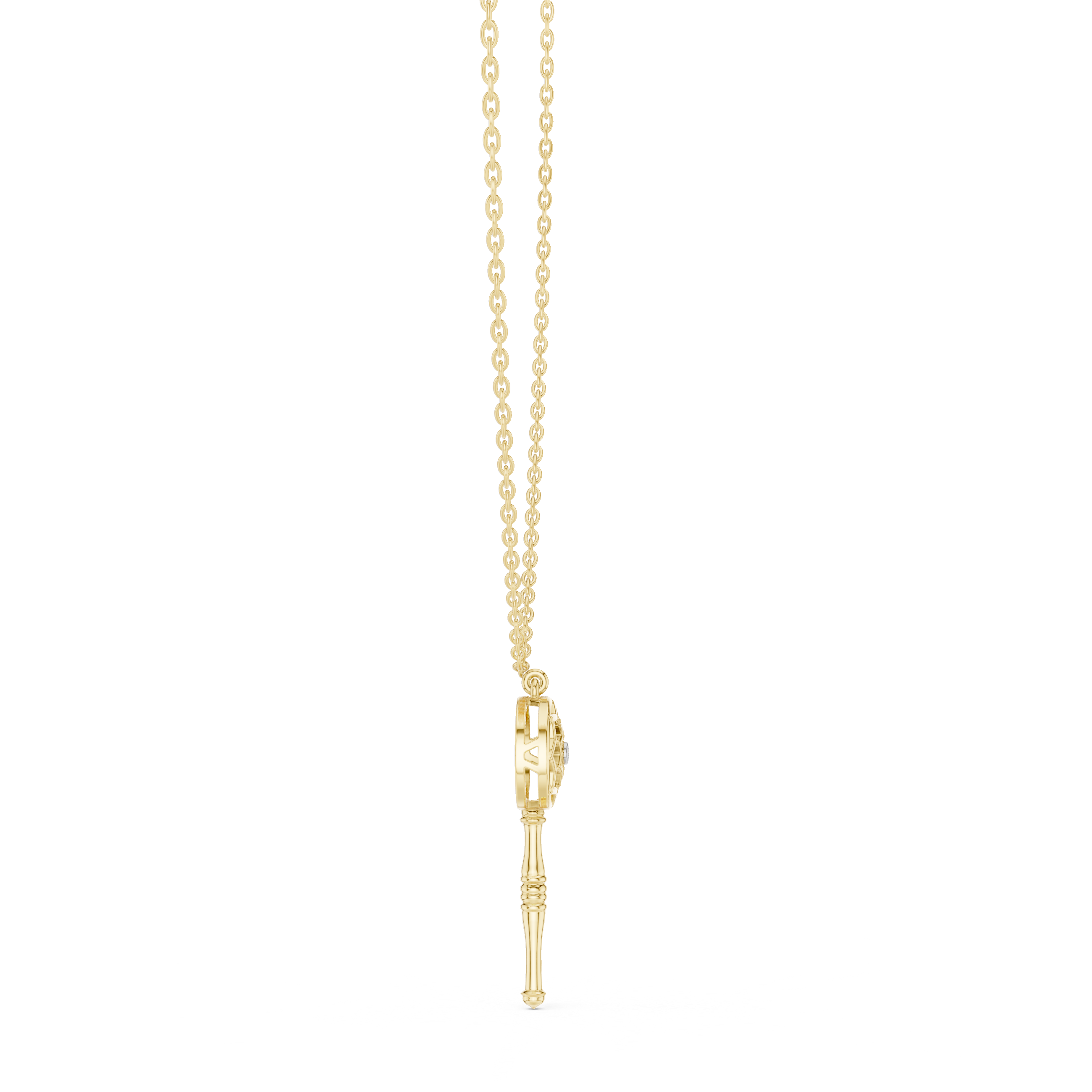 "Unlock Your Heart" Lab-Grown Diamond Lattice Key Necklace - 925 Silver