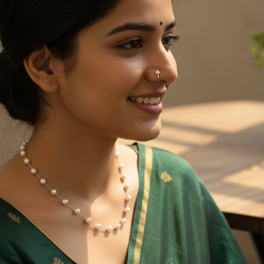 Moti Silver Necklace
