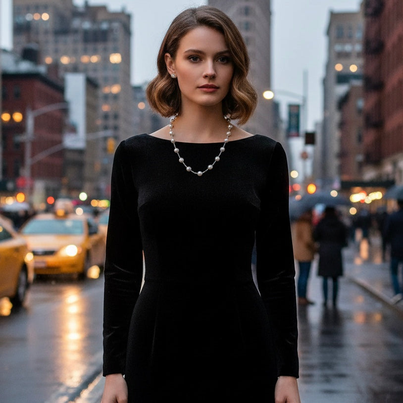 Moti Double Line Necklace