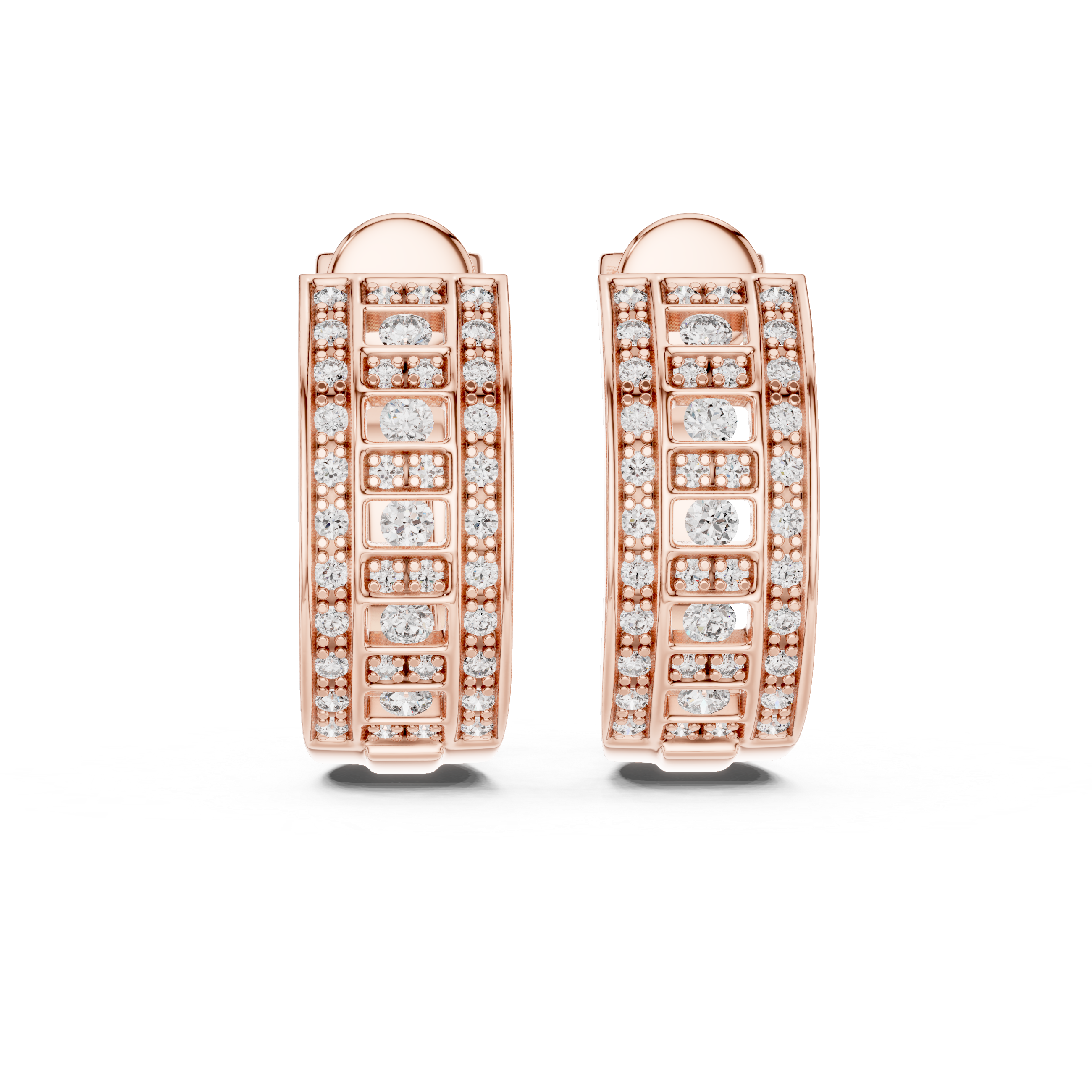 Lab-Grown Diamond Multi-Stone Wide Hoop Earrings | .925 Silver