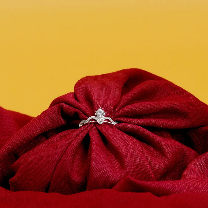 Anushka Sharma Silver Studded Rose Ring