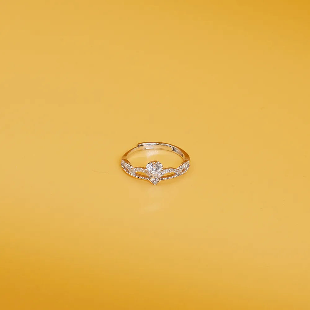 Anushka Sharma Silver Studded Rose Ring