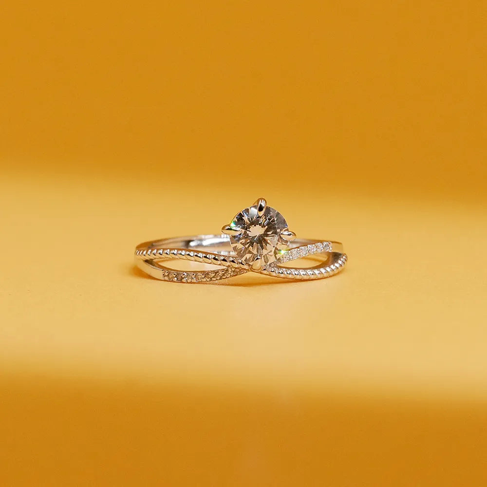 Silver Glittering Ring