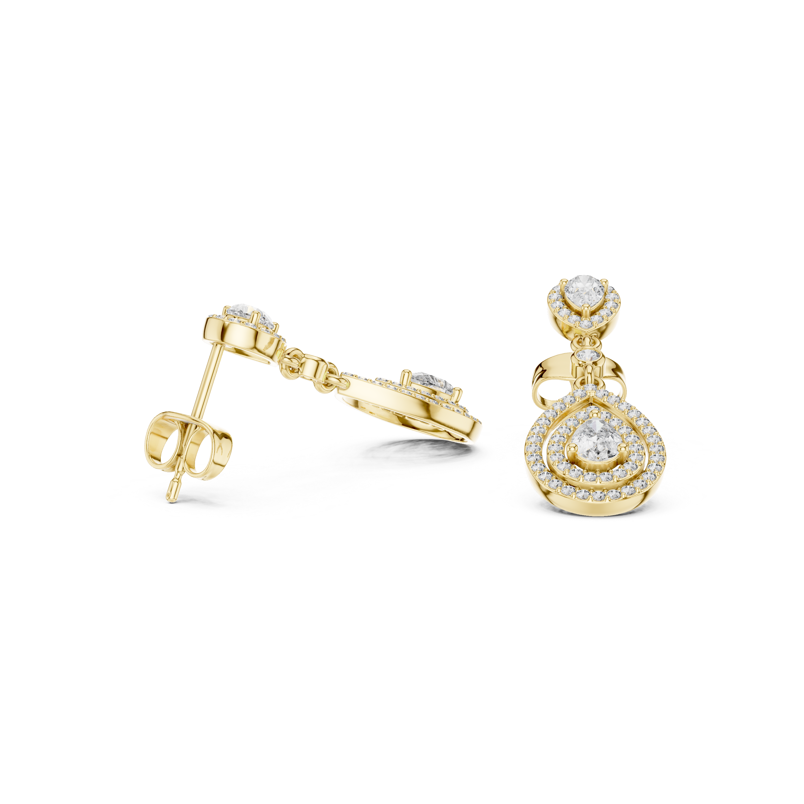 Aurora Pear-Shape Lab-Grown Diamond Tiered Drop Earrings