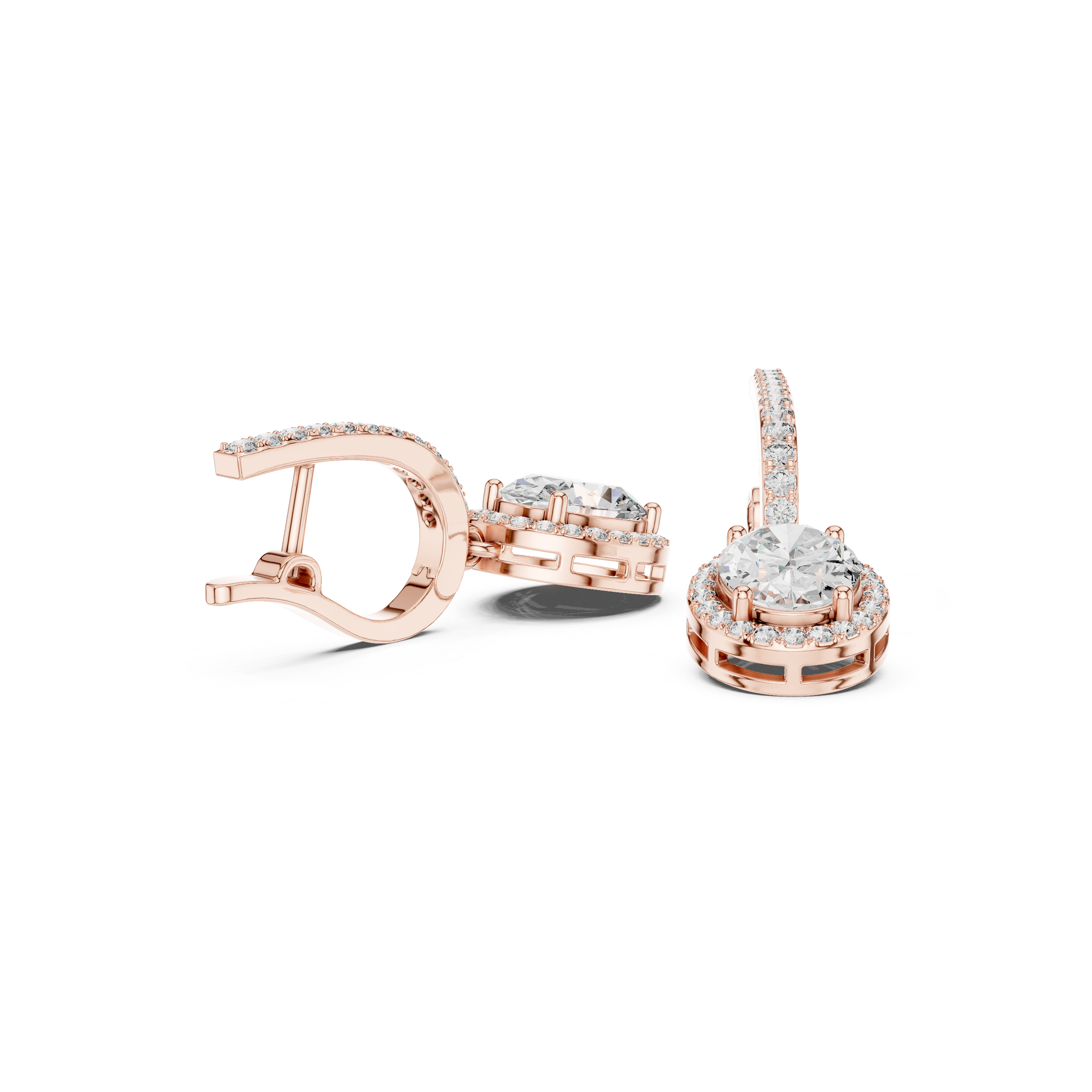 Ethical Luxury: Lab-Grown Diamond Oval Halo Dangle Earrings