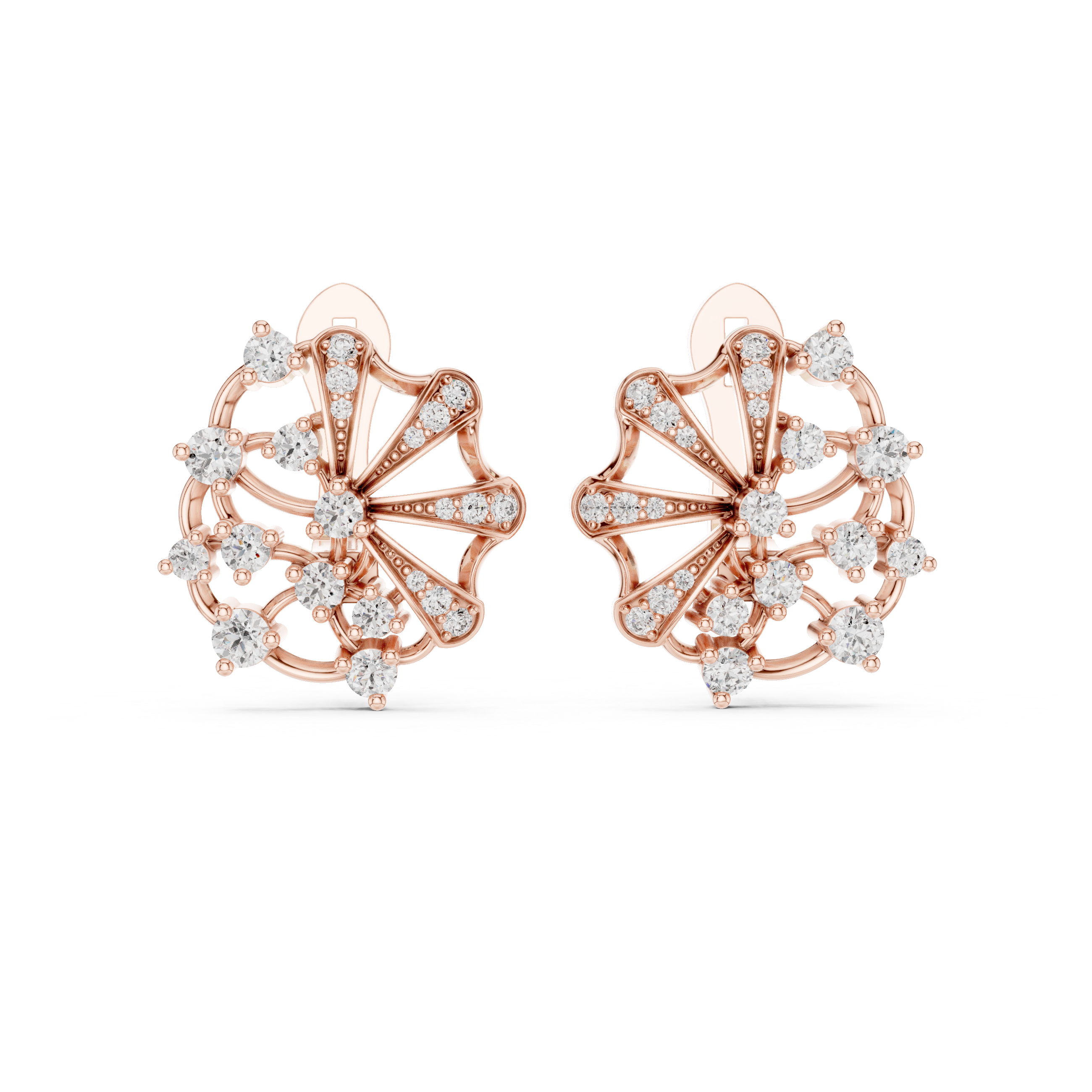 Celestial Fan Lab-Grown Diamond Earrings in Sterling Silver