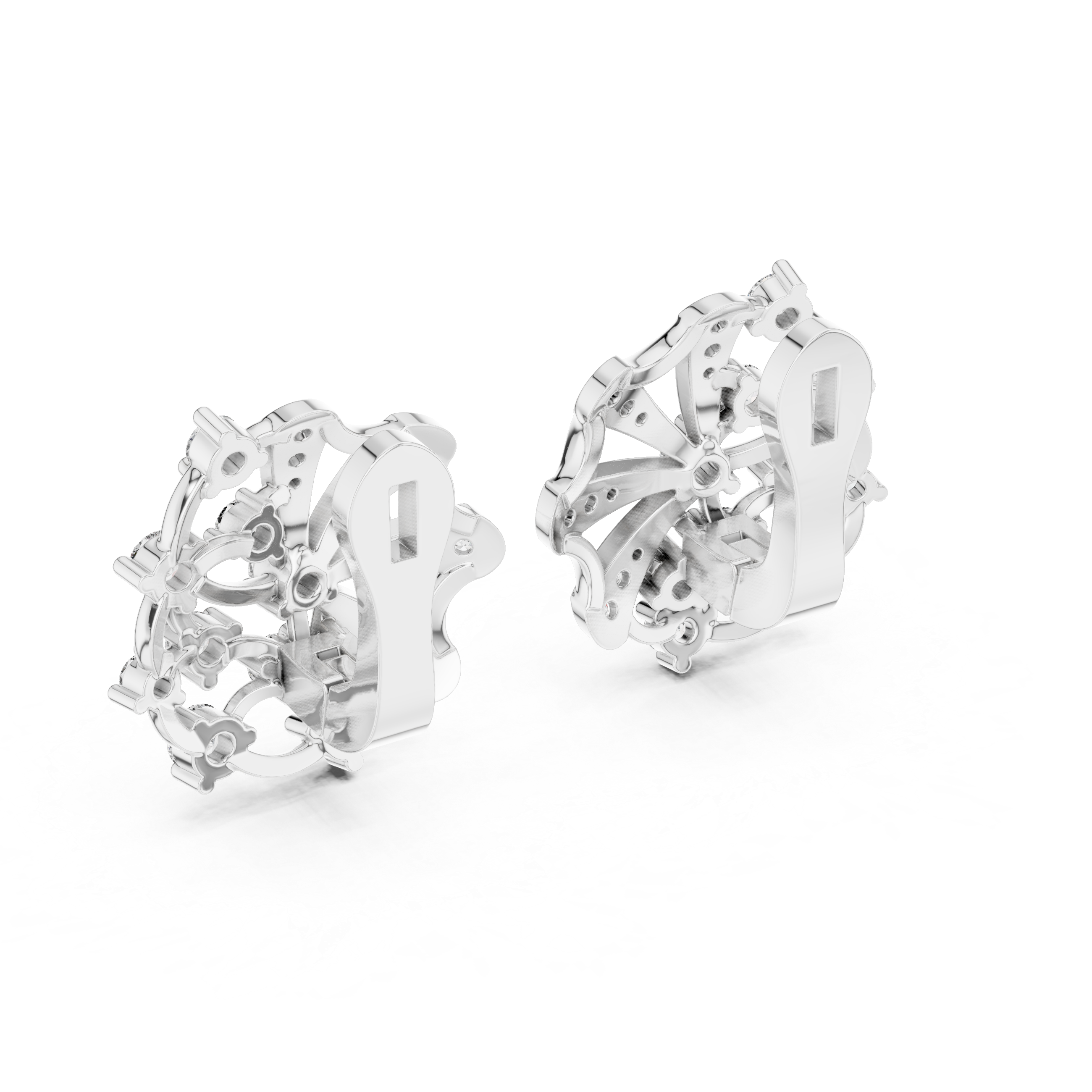 Celestial Fan Lab-Grown Diamond Earrings in Sterling Silver