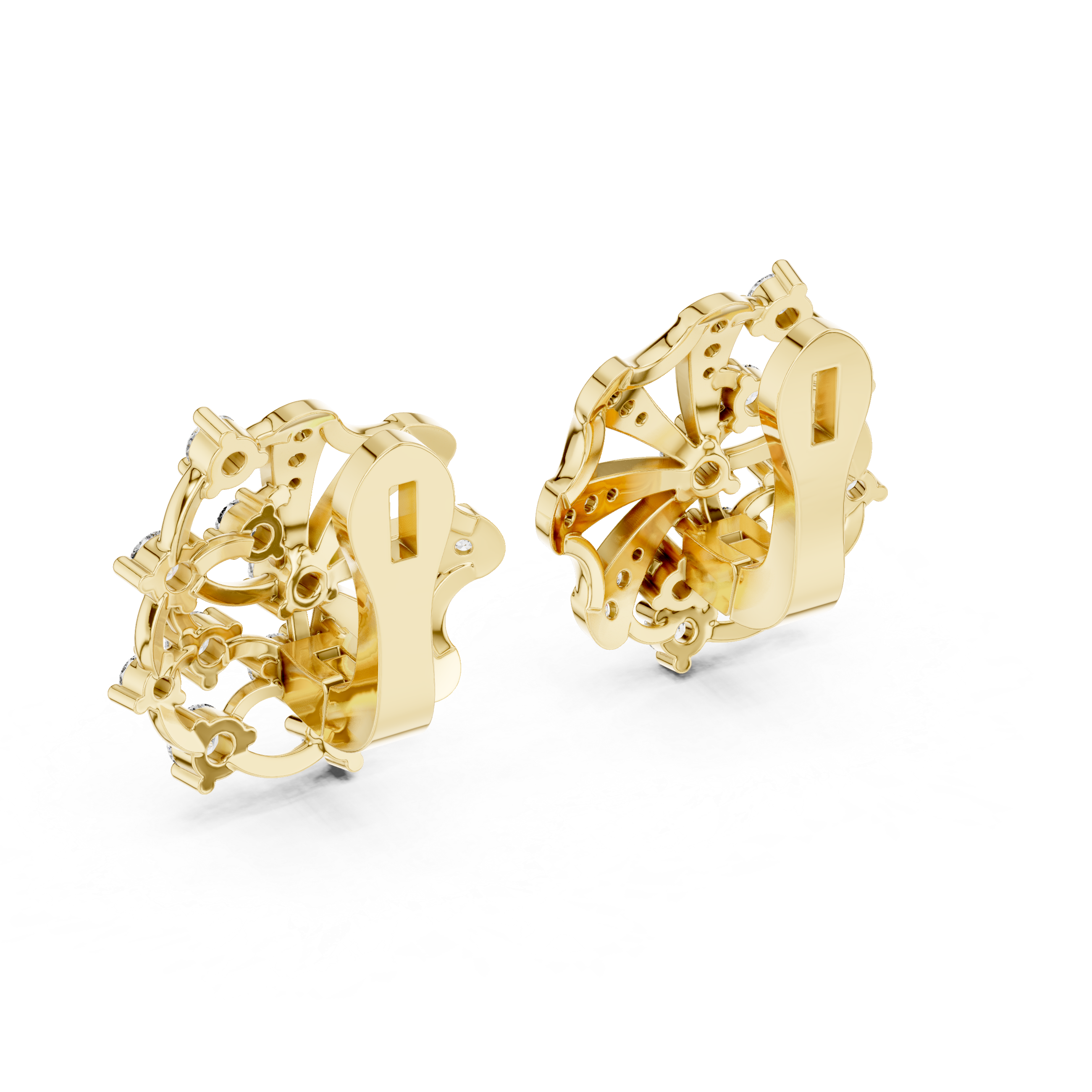 Celestial Fan Lab-Grown Diamond Earrings in Sterling Silver