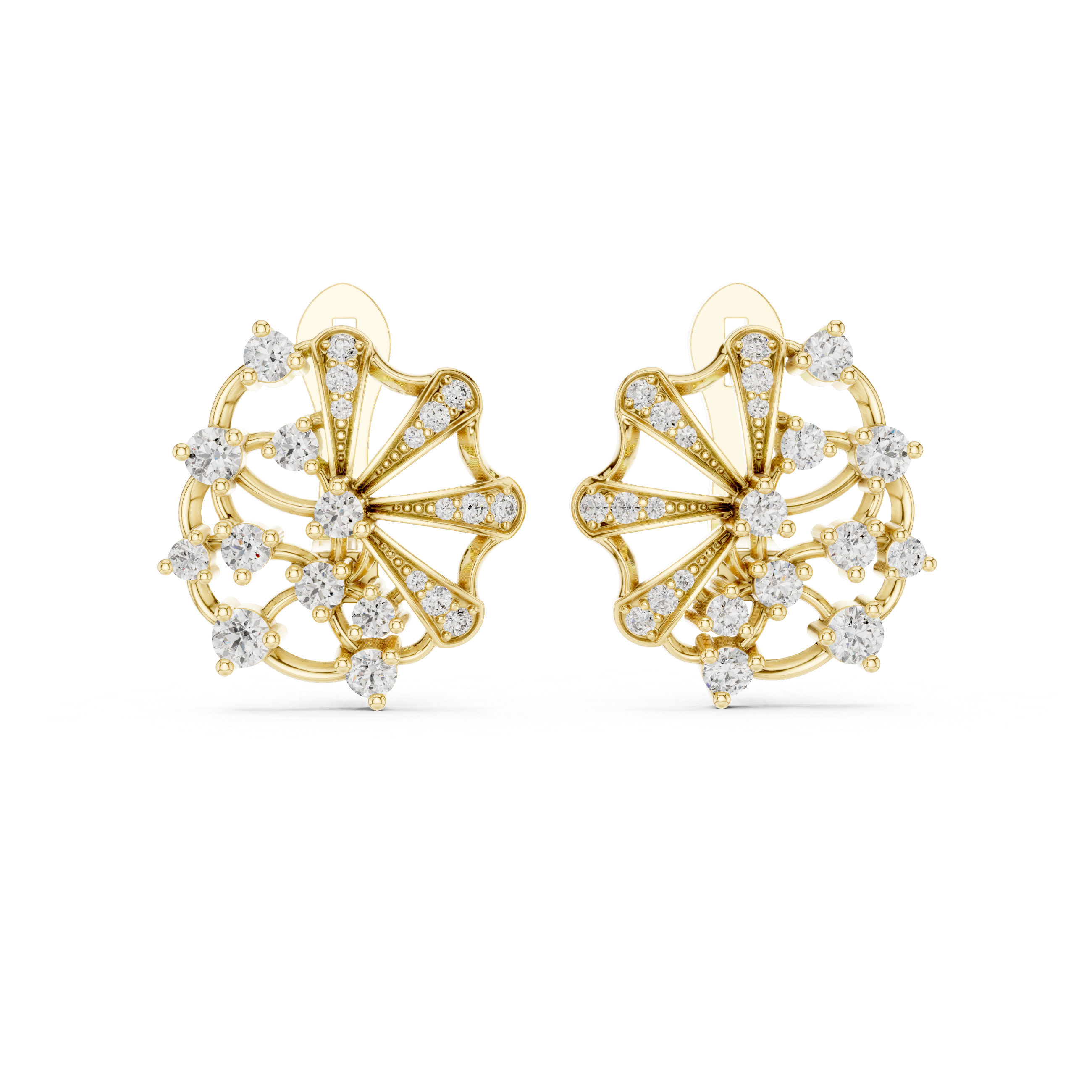 Celestial Fan Lab-Grown Diamond Earrings in Sterling Silver