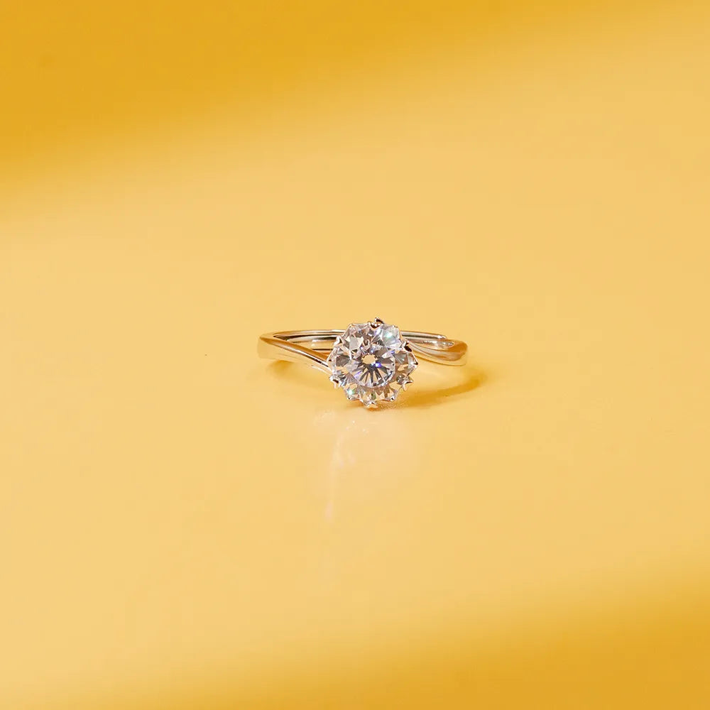 Silver Glowing in Love Couple Rings