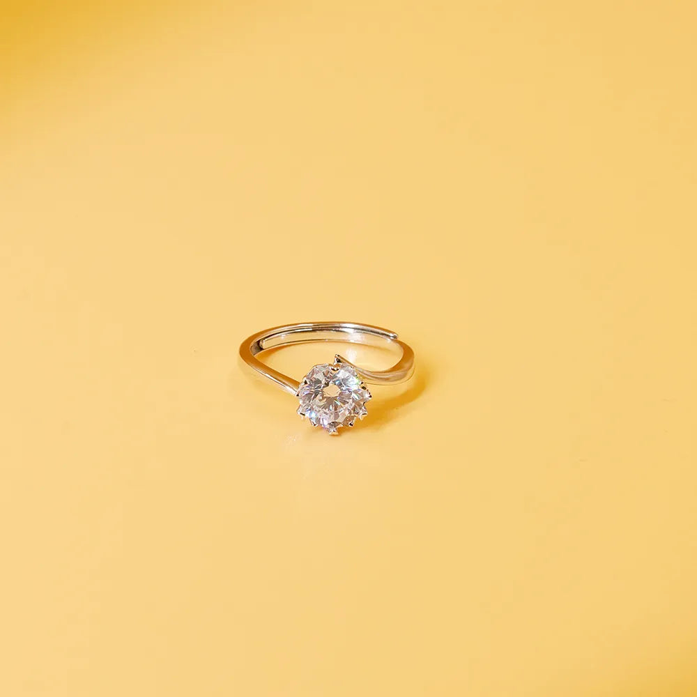 Silver Glowing in Love Couple Rings