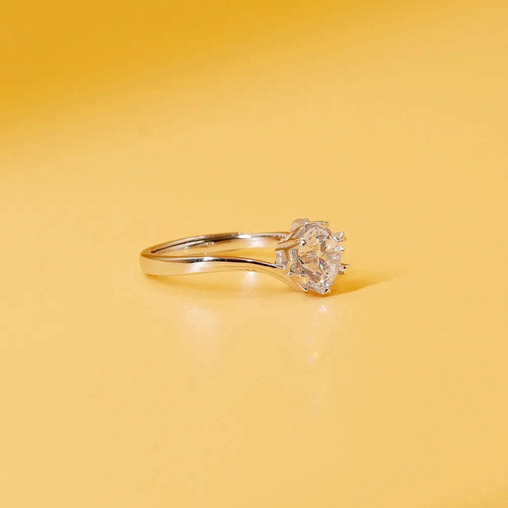 Silver Glowing in Love Couple Rings