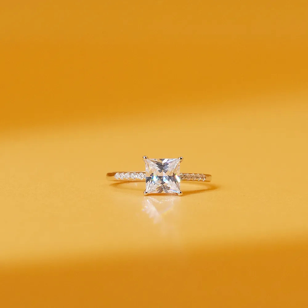 Silver Flower Girl Ring
