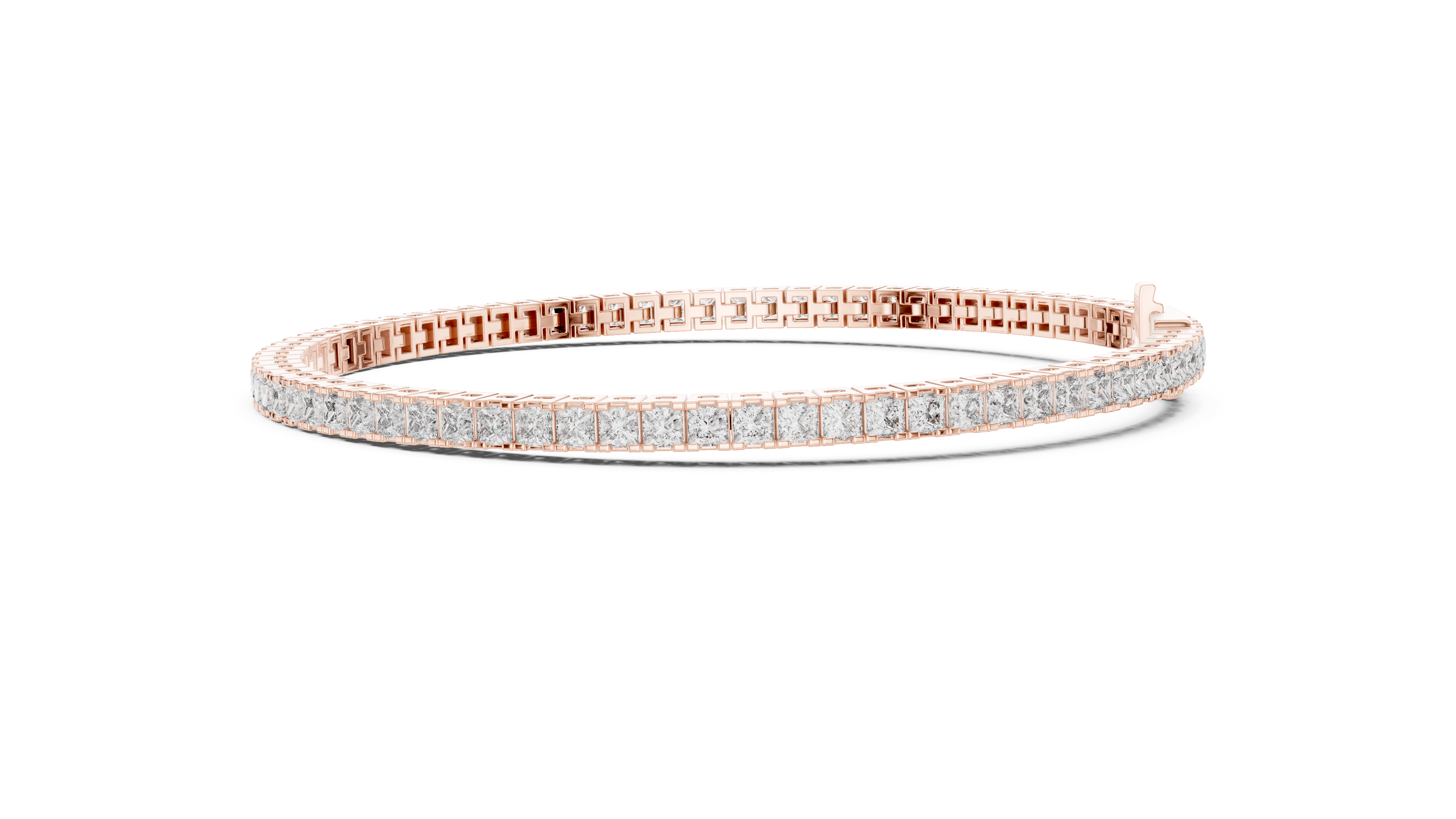 Princess-Cut Lab-Grown Diamond Tennis Bracelet in Sterling Silver