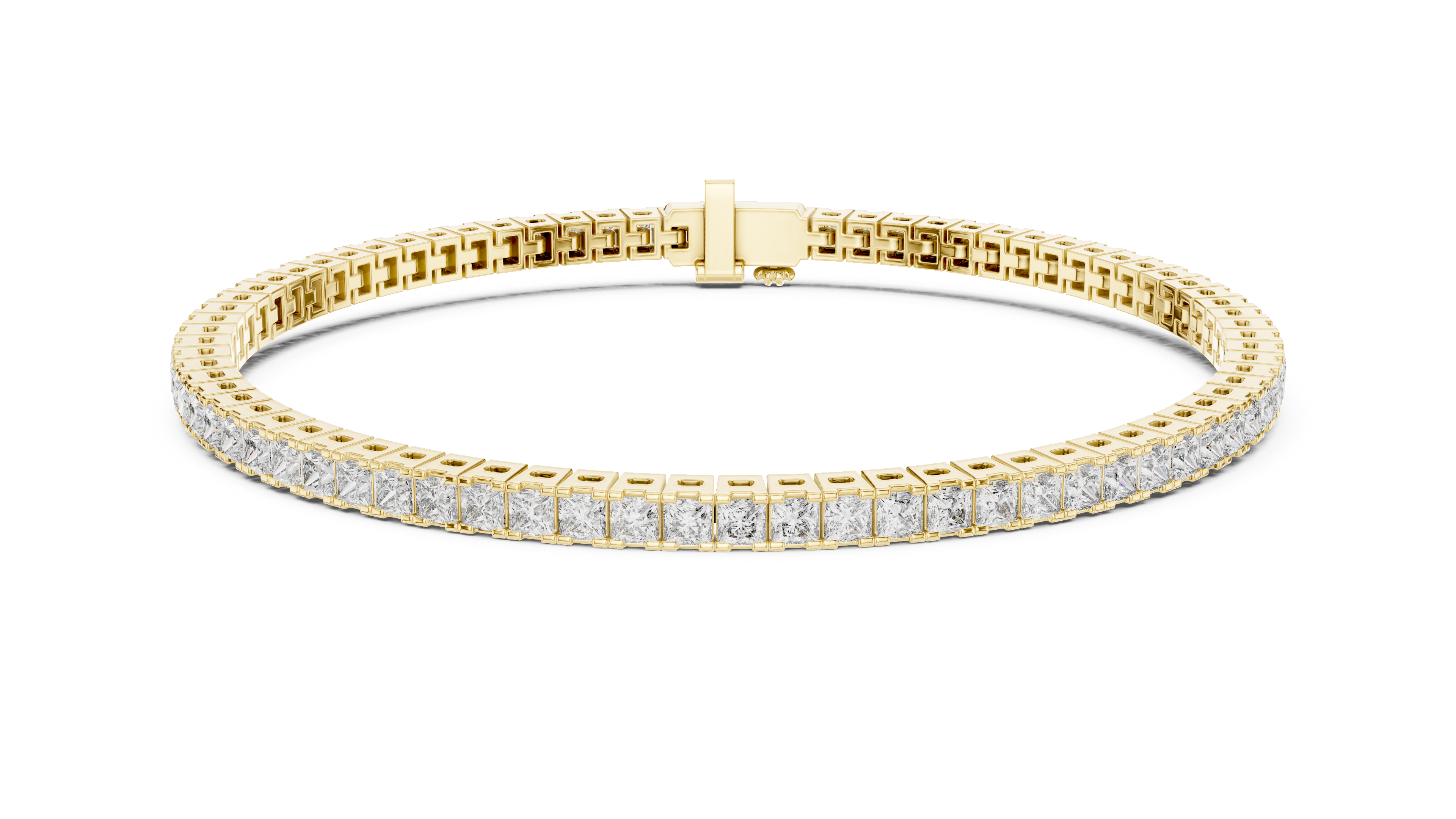 Princess-Cut Lab-Grown Diamond Tennis Bracelet in Sterling Silver