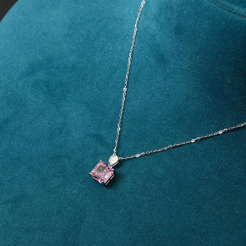 Attract Square Pendant Necklace Cz White 1 One Size