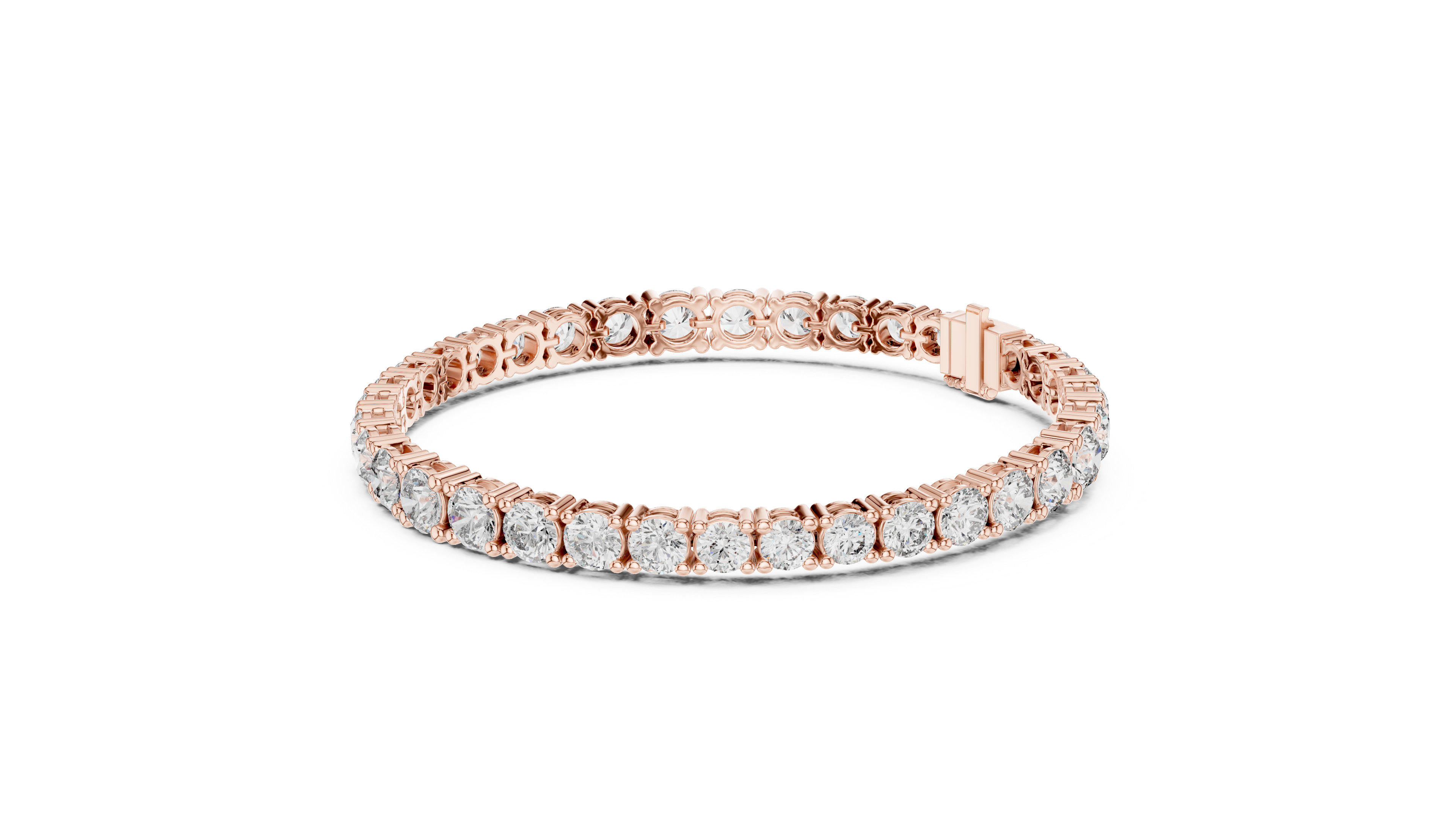 Classic Brilliant-Cut Lab-Grown Diamond Tennis Bracelet in 925 Sterling Silver
